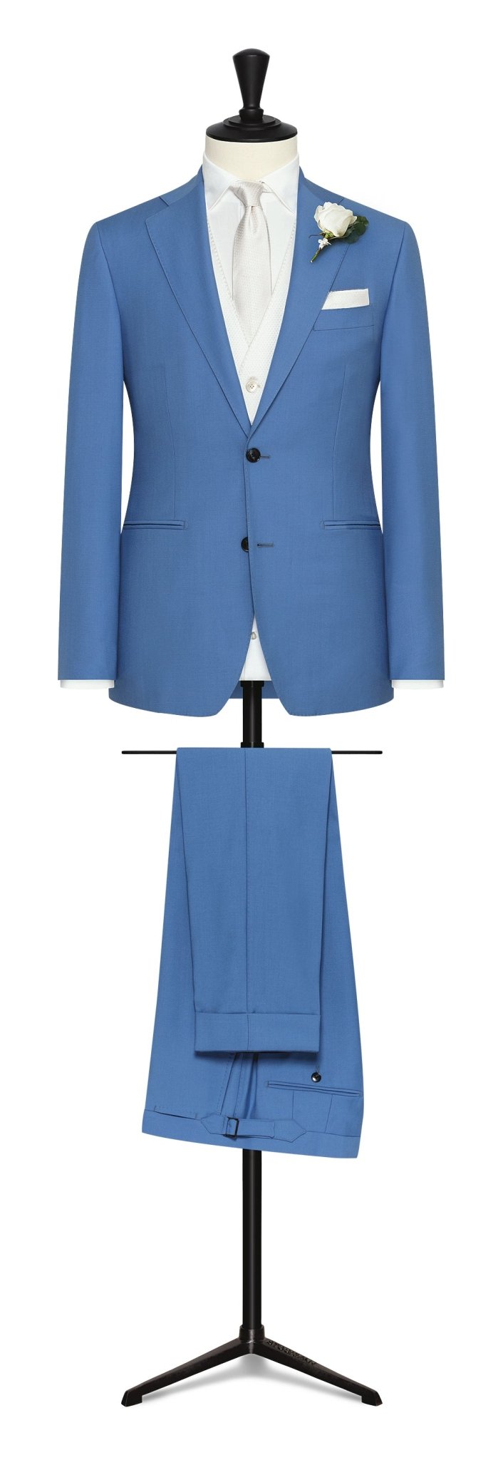 EVENT SUIT - dusty blue s100 wool faille - cordes - sons.com