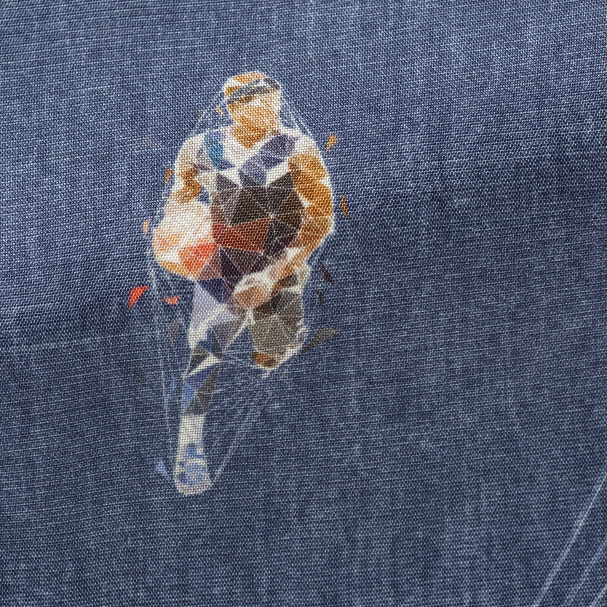 Awesome Linings - Basket Ball Players Motive on Jeans Blue - cordes - sons.com