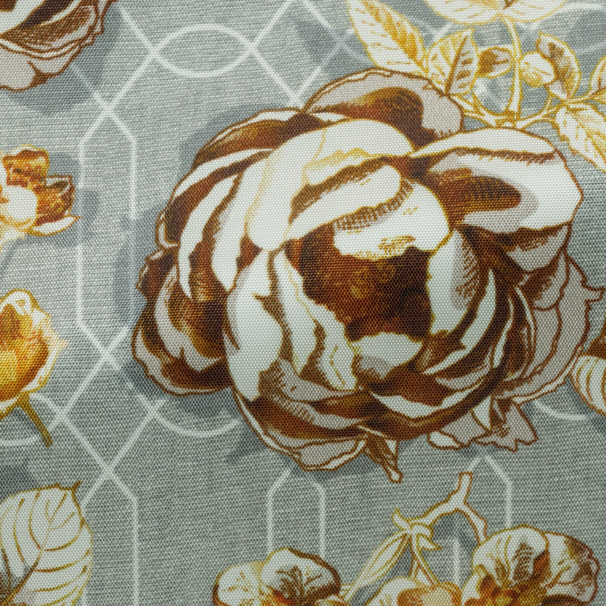 Awesome Lining - Brown White Light Green Flower Motiv - cordes - sons.com