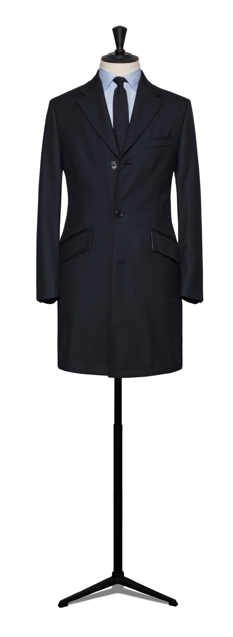 Custom Overcoat - Loro Piana - stormsystem high tenacity fine twill d.blue - cordes - sons.com