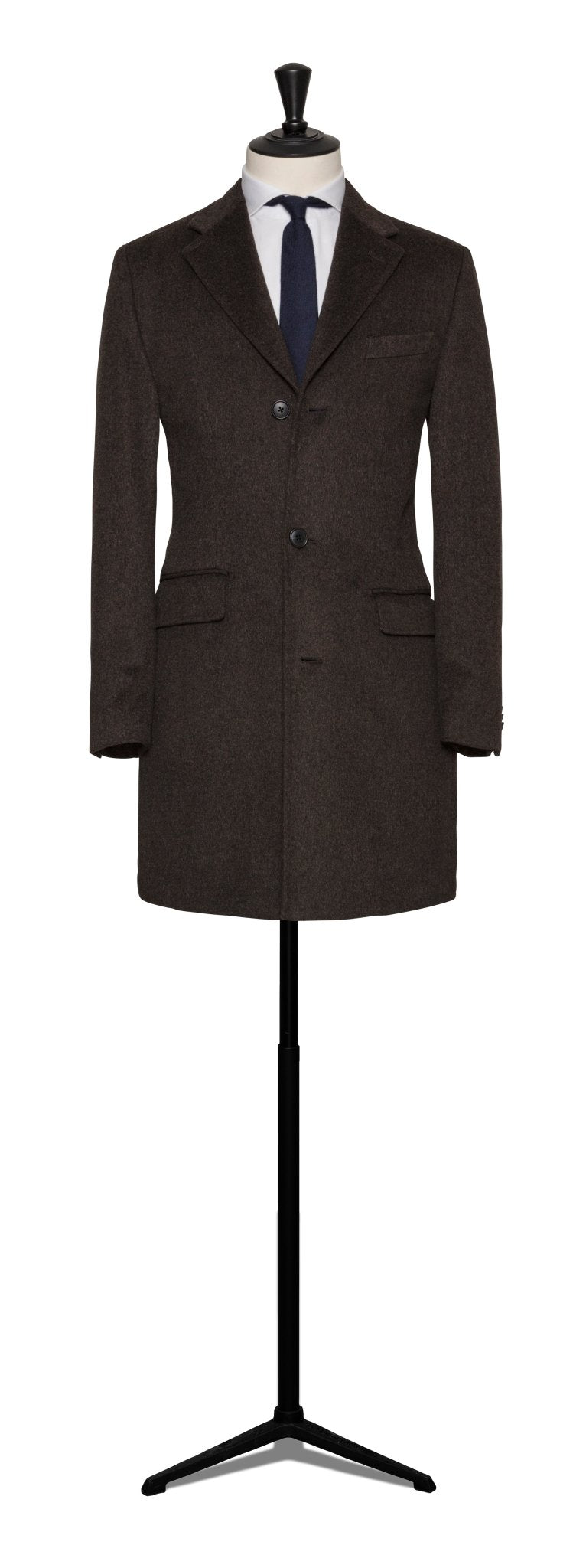 Custom Overcoat - d.brown melange fine wool - cordes - sons.com