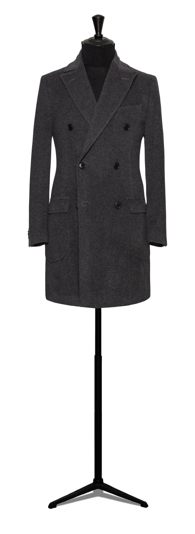 Custom Overcoat - m.grey melange wool - cordes - sons.com