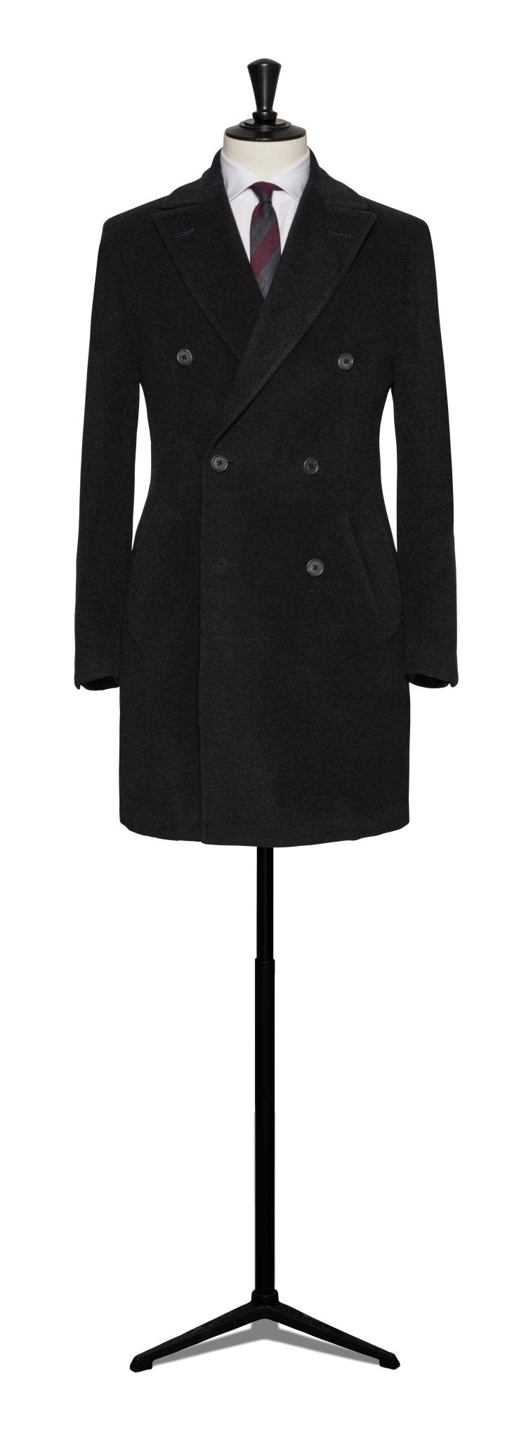 Custom Overcoat - charcoal melange wool - cordes - sons.com