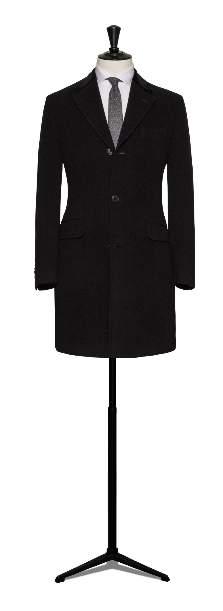 Custom Overcoat - black wool - cordes - sons.com