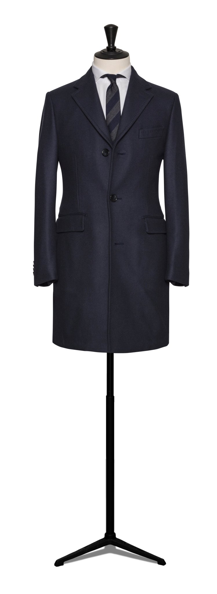 Custom Overcoat - navy wool blend - cordes - sons.com