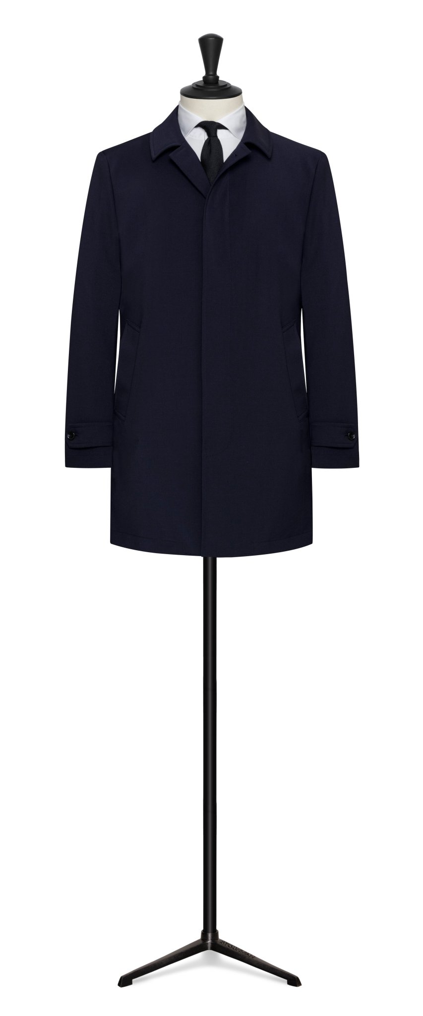 The Car Coat - midnight blue stretch wool blend - cordes - sons.com