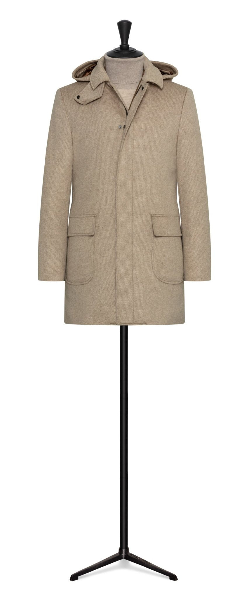 Beige Sporty WOOL CUSTOM COAT - cordes - sons.com