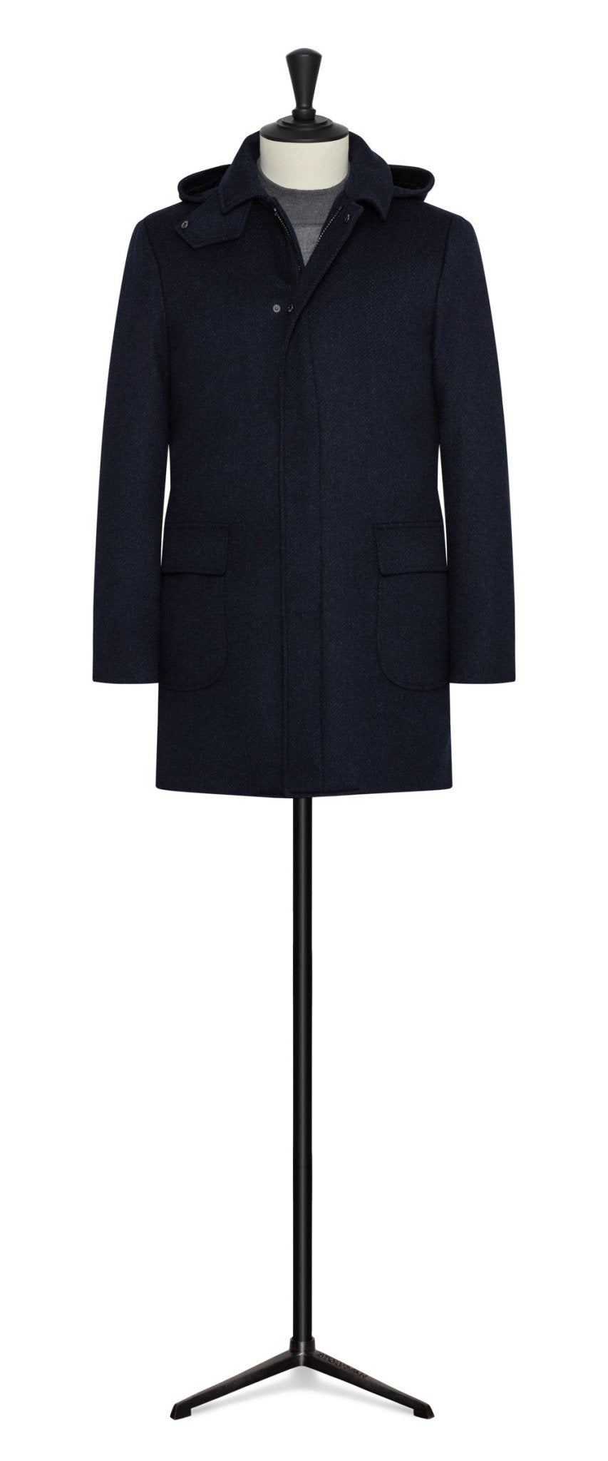 Dark blue Sporty WOOL CUSTOM COAT - cordes - sons.com