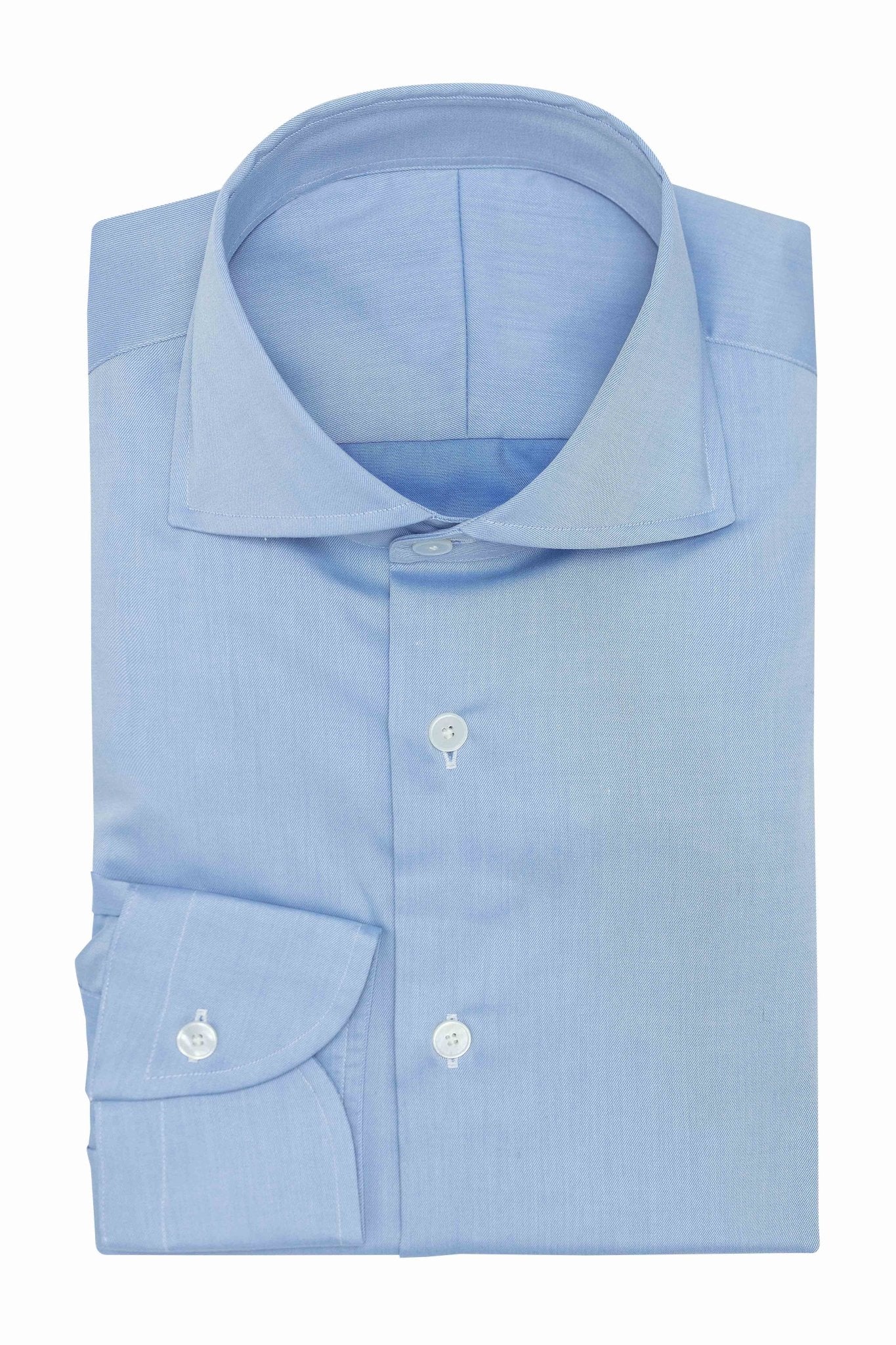 Custom Shirt - l.blue cotton fine twill - cordes - sons.com