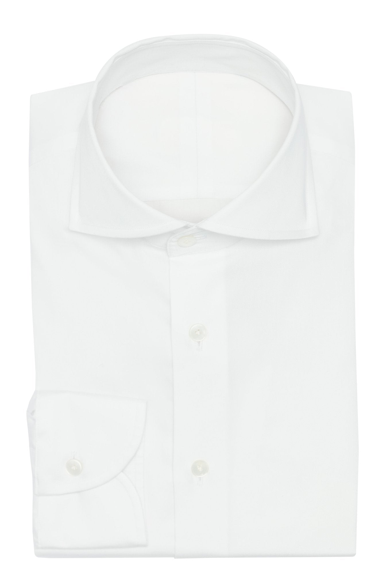 Custom Shirt - white cotton sateen - cordes - sons.com