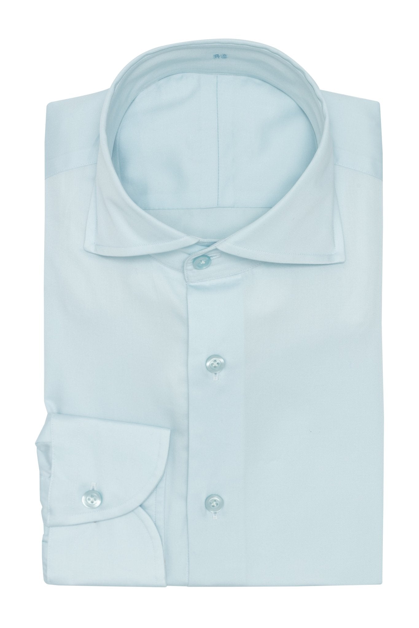 Custom Shirt - l.blue cotton poplin micro - houndstooth - cordes - sons.com