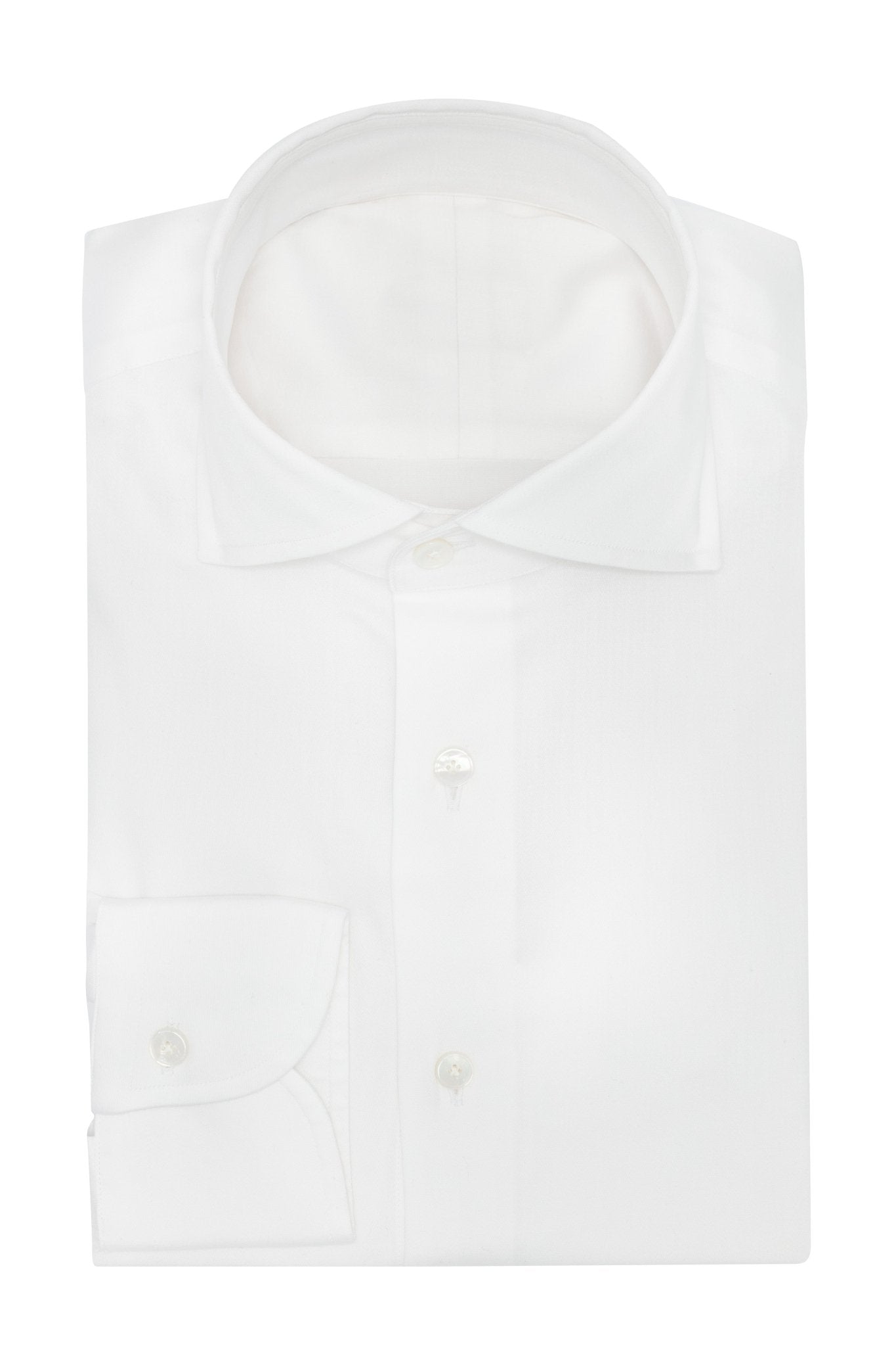 Custom Shirt - white stretch cotton sateen - cordes - sons.com