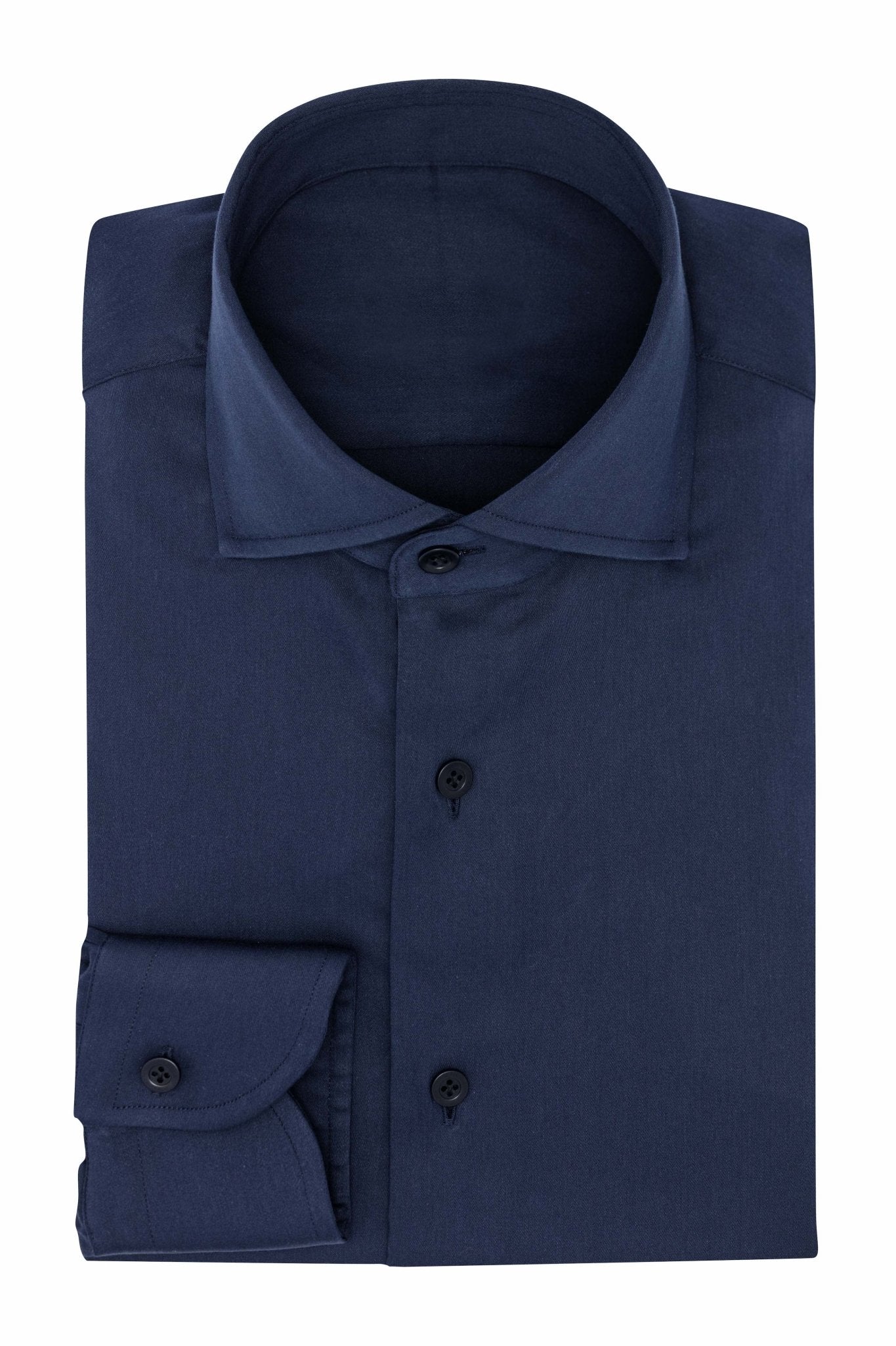 Custom Shirt - d.blue stretch cotton blend - cordes - sons.com