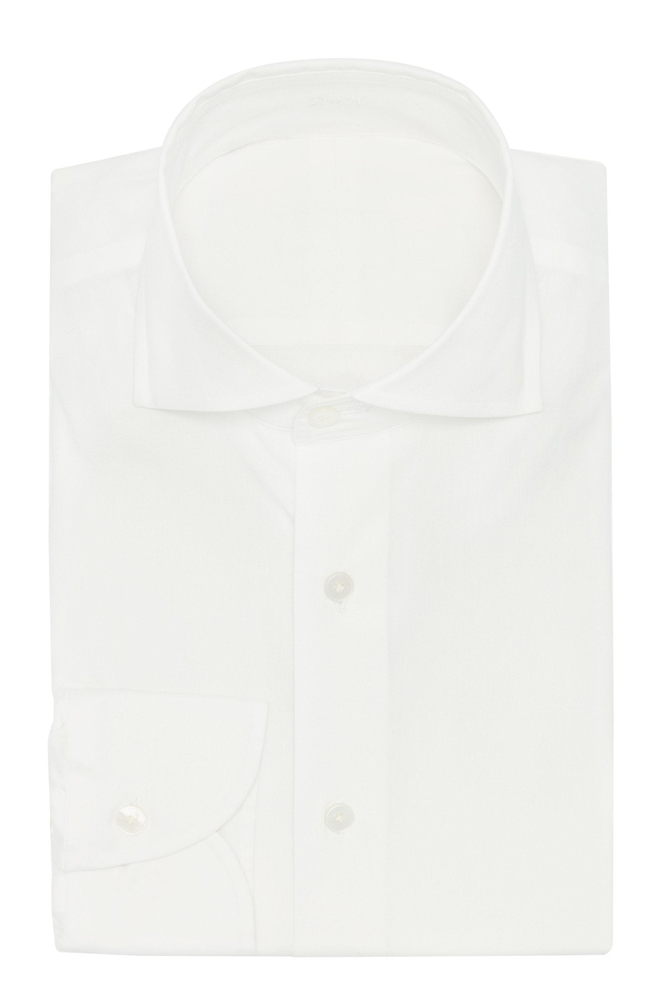 Custom Shirt - white stretch cotton poplin - cordes - sons.com