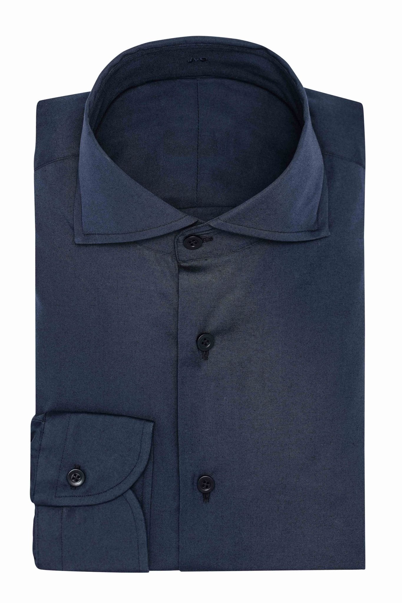 Custom Shirt - navy stretch cotton poplin - cordes - sons.com