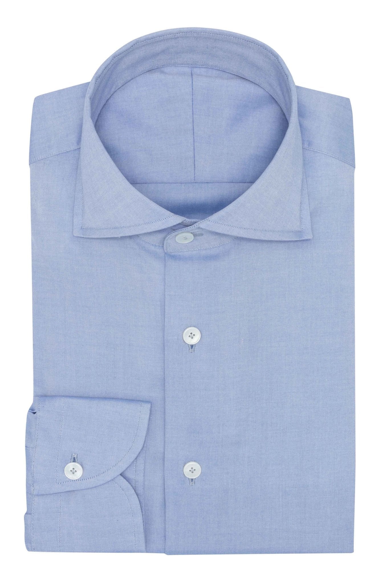 Custom Shirt - white - m.blue cotton pinpoint - cordes - sons.com