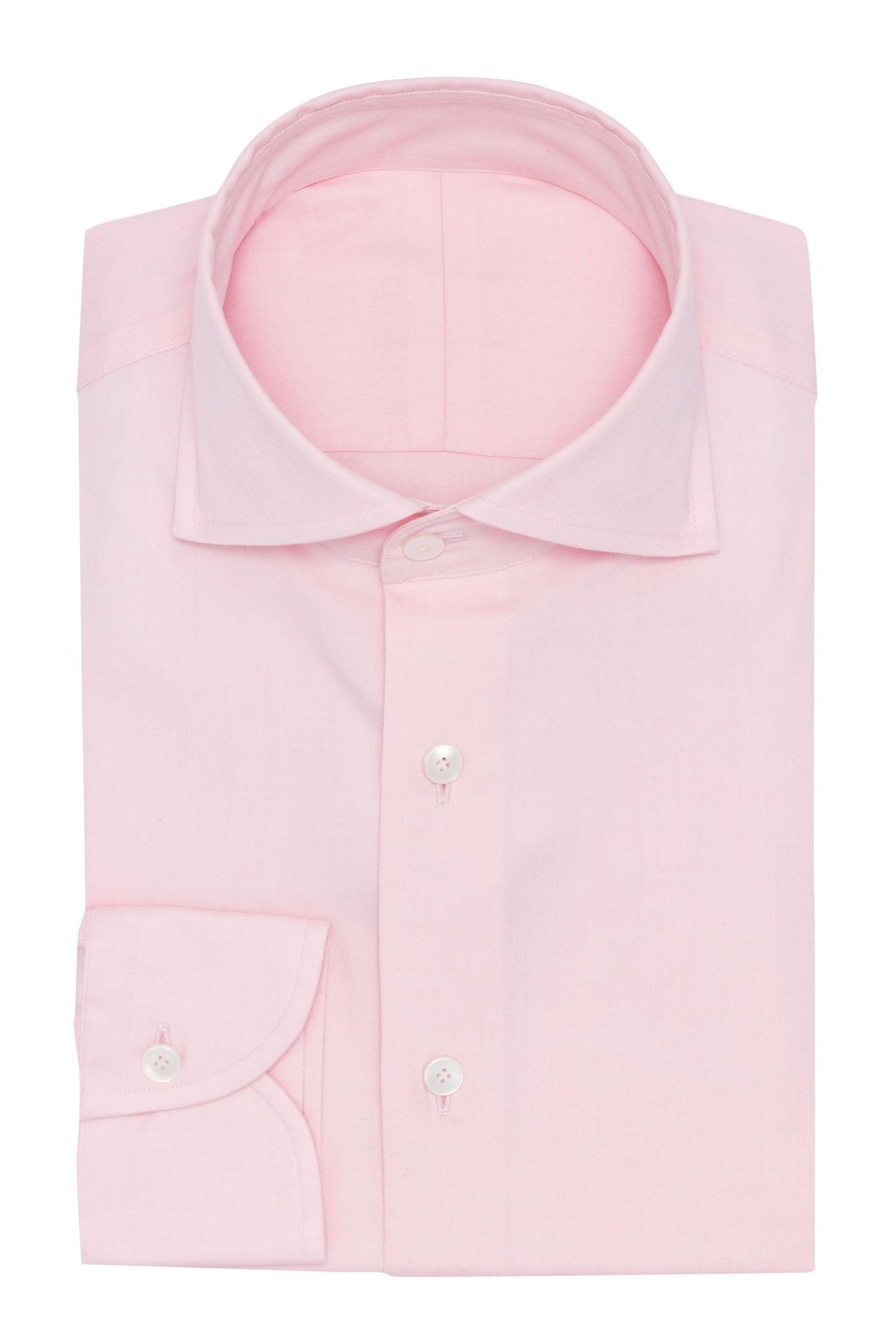 Custom Shirt - white - l.pink cotton pinpoint - cordes - sons.com