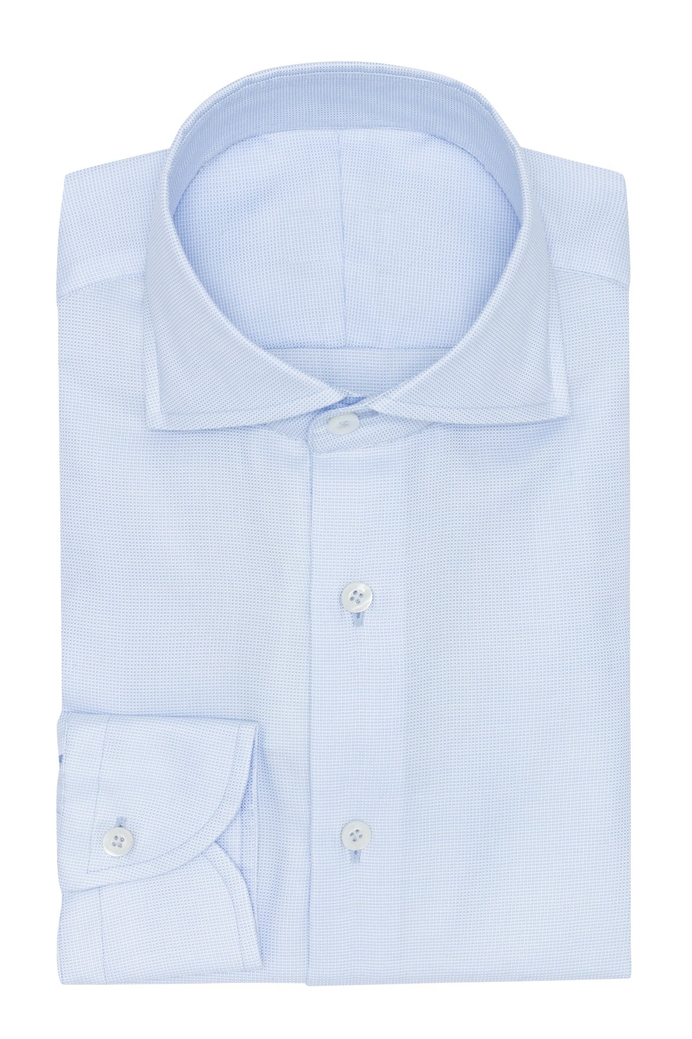 Custom Shiirt - white - baby blue cotton royal Oxford - cordes - sons.com