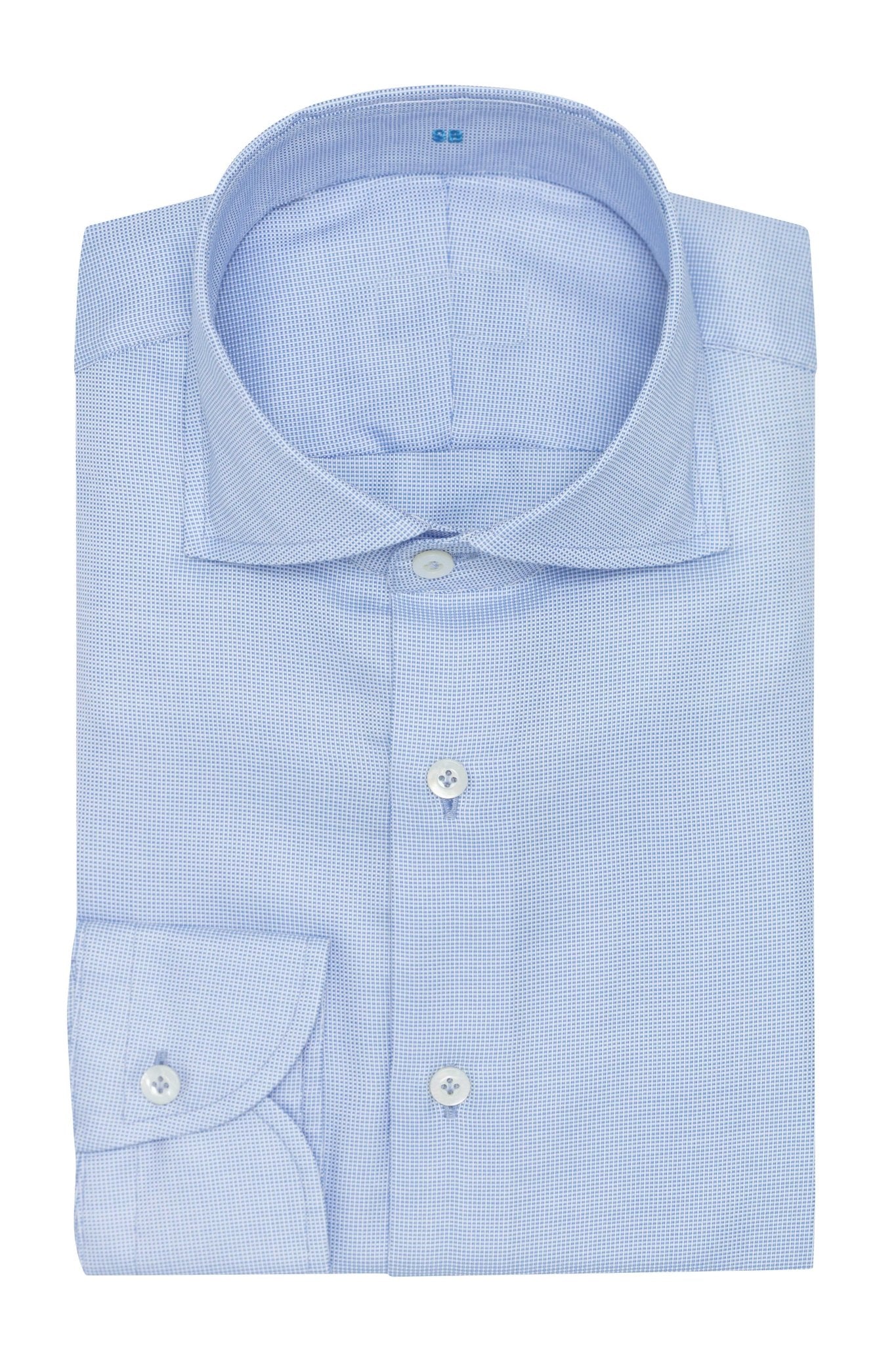 Custom Shiirt - white - l.blue cotton royal Oxford - cordes - sons.com
