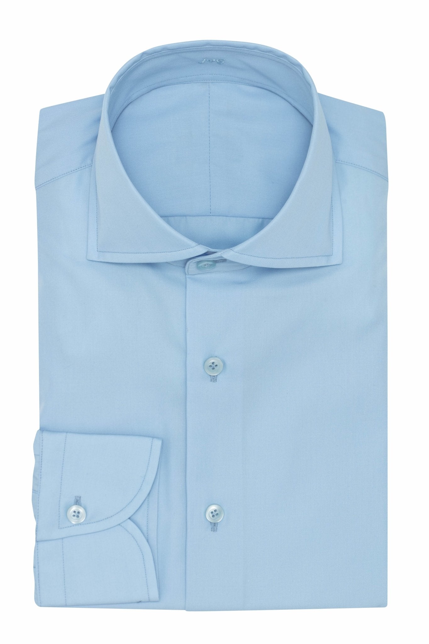 Custom Shirt - l.blue cotton poplin - cordes - sons.com