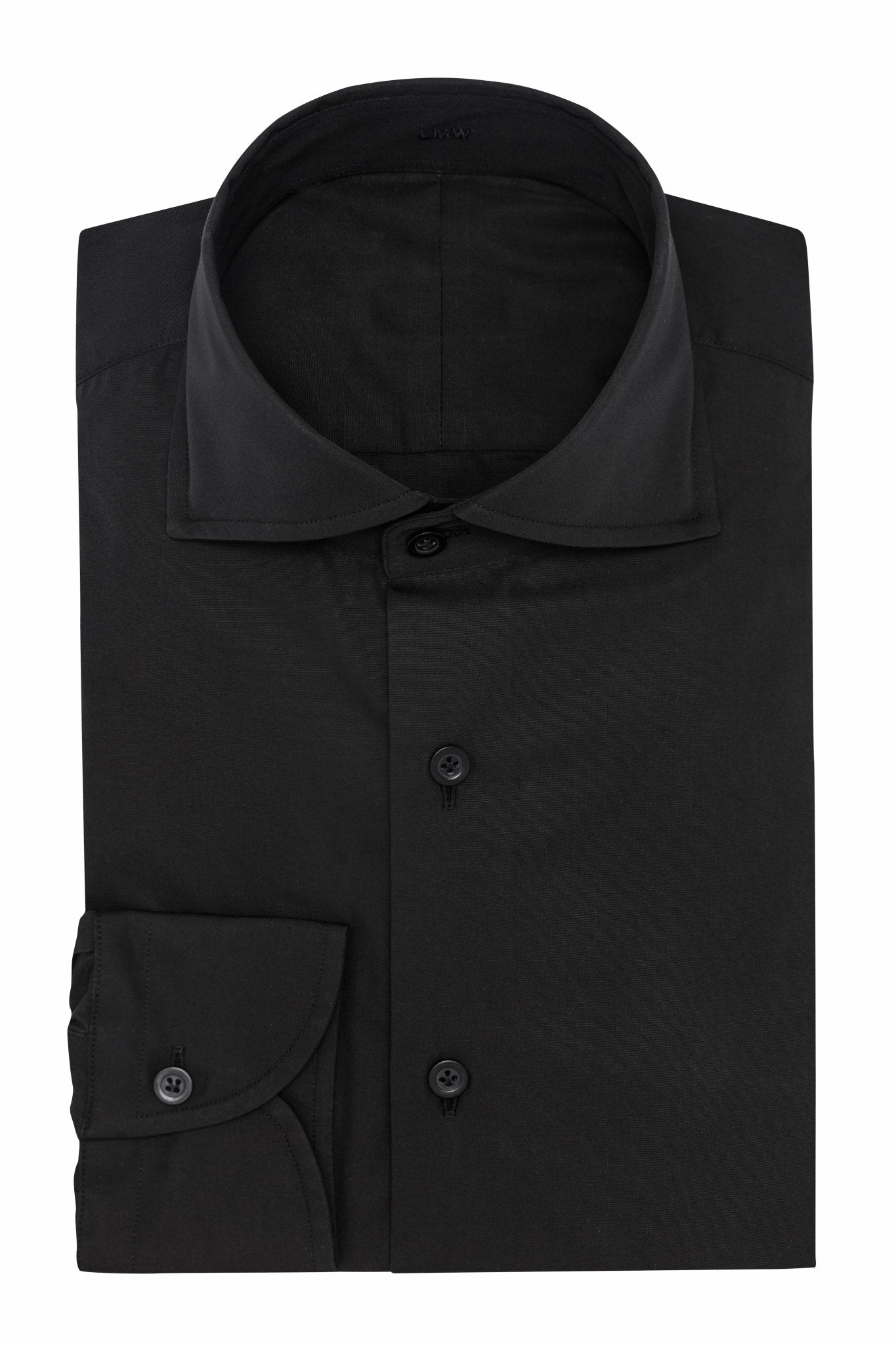 Custom Shirt - black cotton poplin - cordes - sons.com