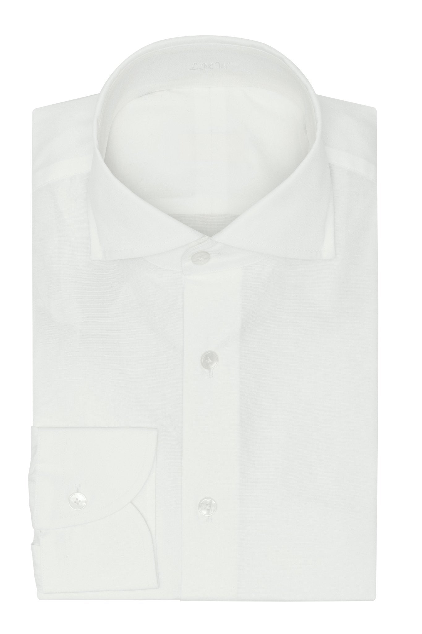 Custom Shirt - white compact cotton poplin - cordes - sons.com