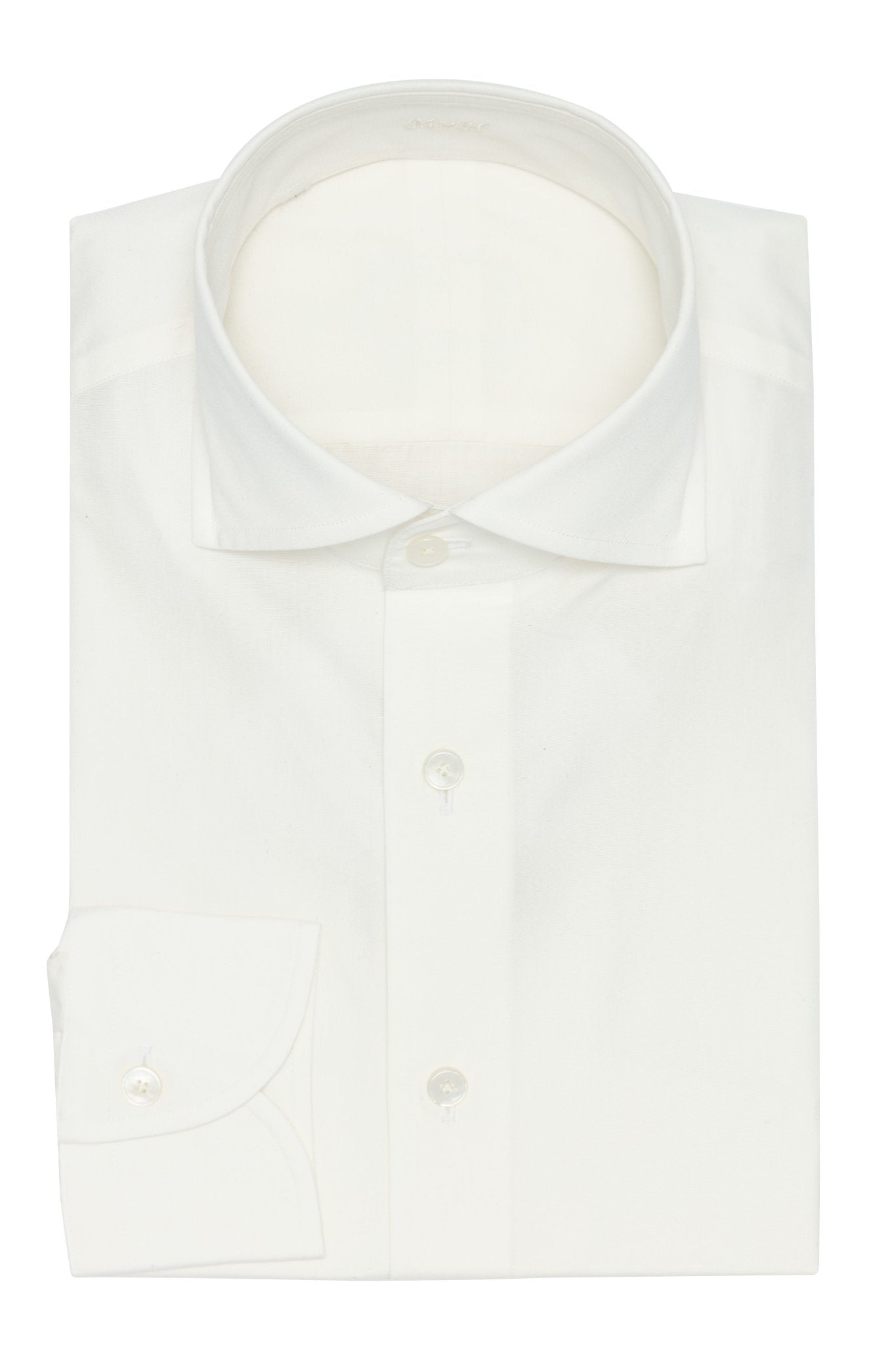 Custom Shirt - ivory compact cotton poplin - cordes - sons.com