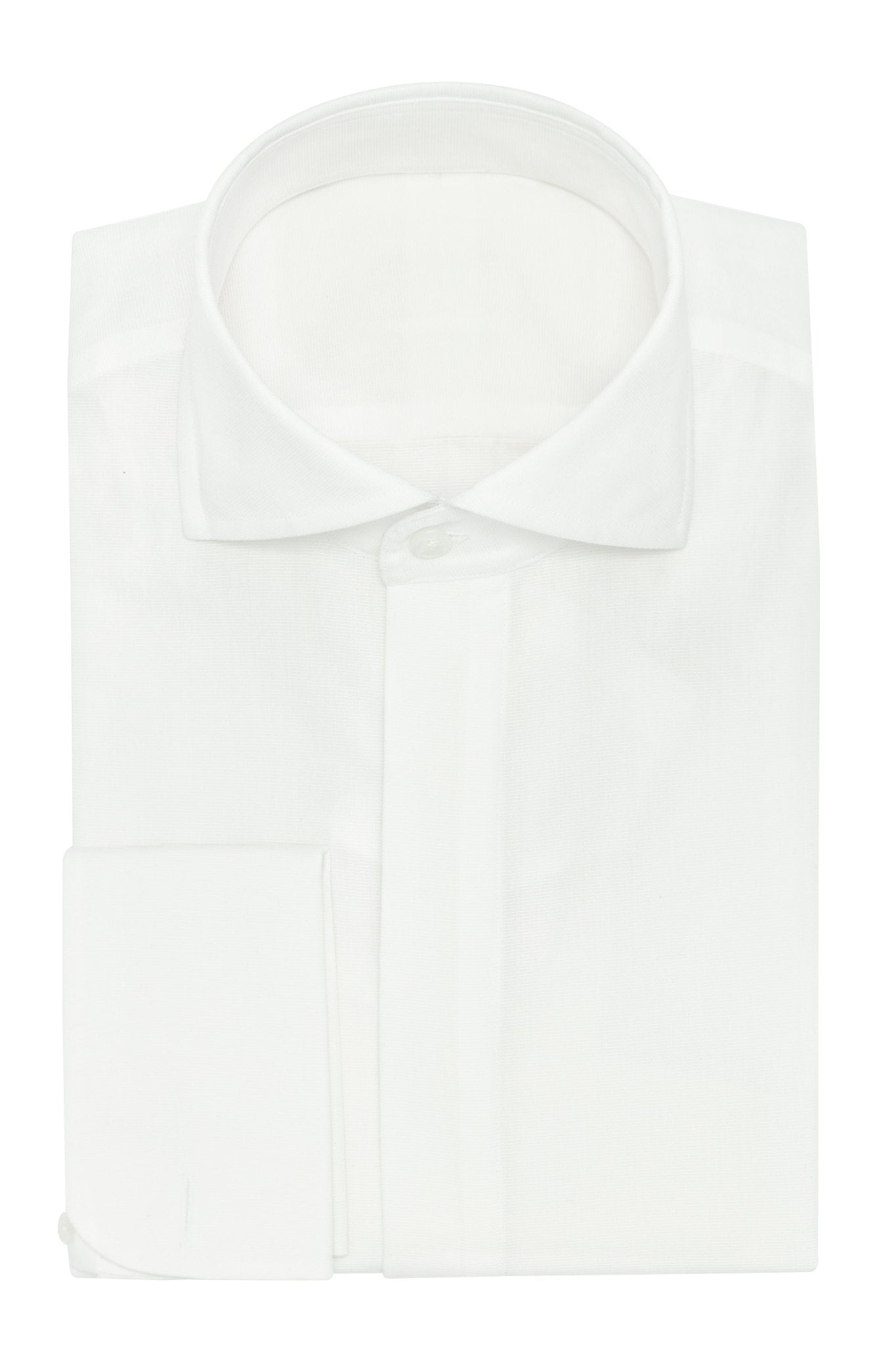 Custom Shirt - white ribbed cotton - cordes - sons.com