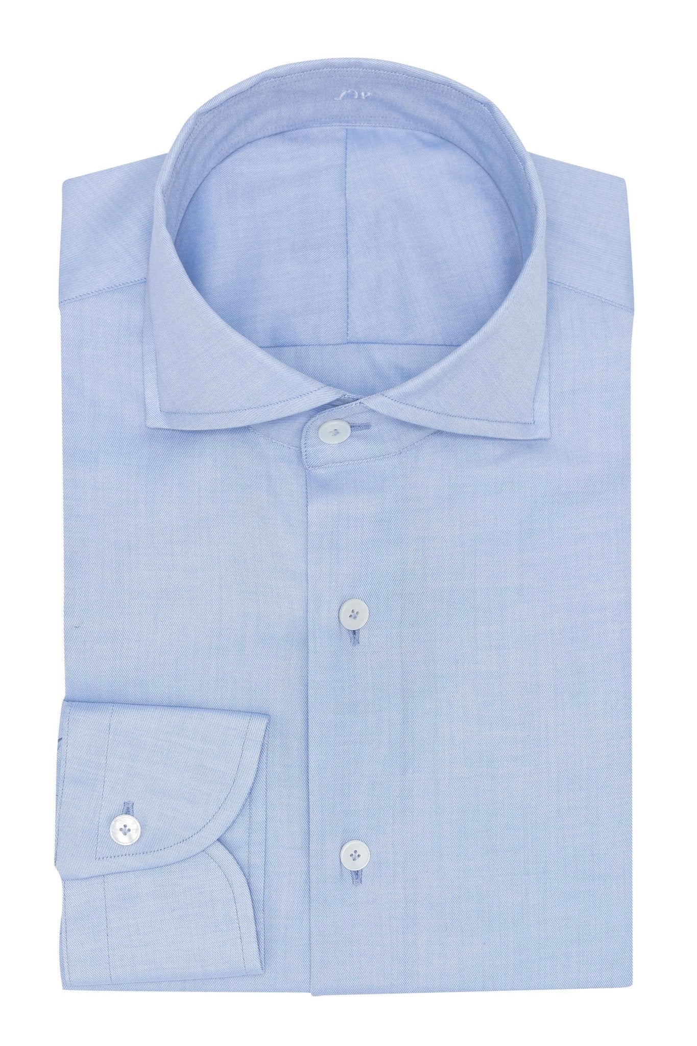 Custom Shirt - l.blue cotton fine twill - cordes - sons.com