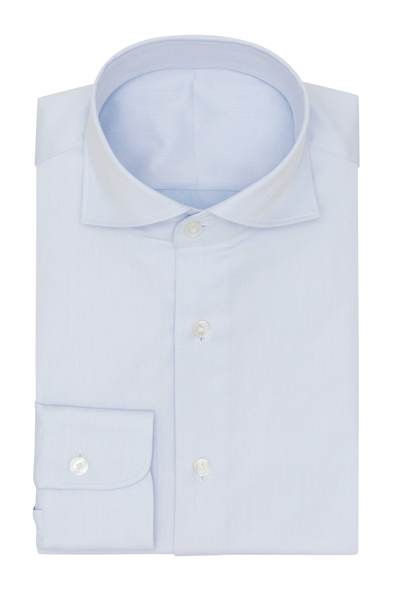 Custom Shirt - l.blue cotton fine twill - cordes - sons.com