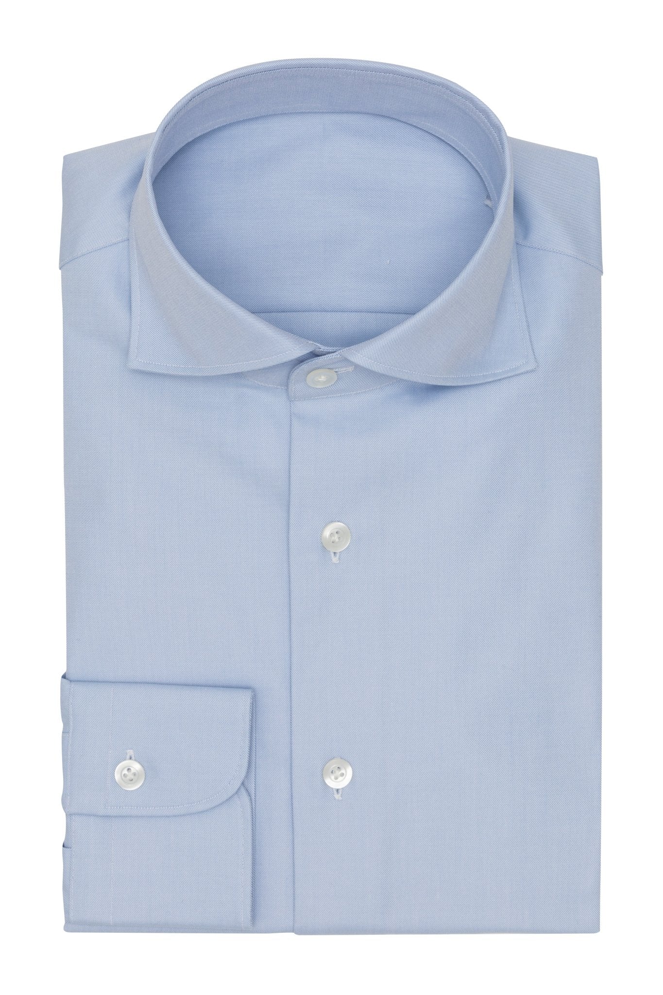 Custom Shirt - l.blue cotton fine twill - cordes - sons.com