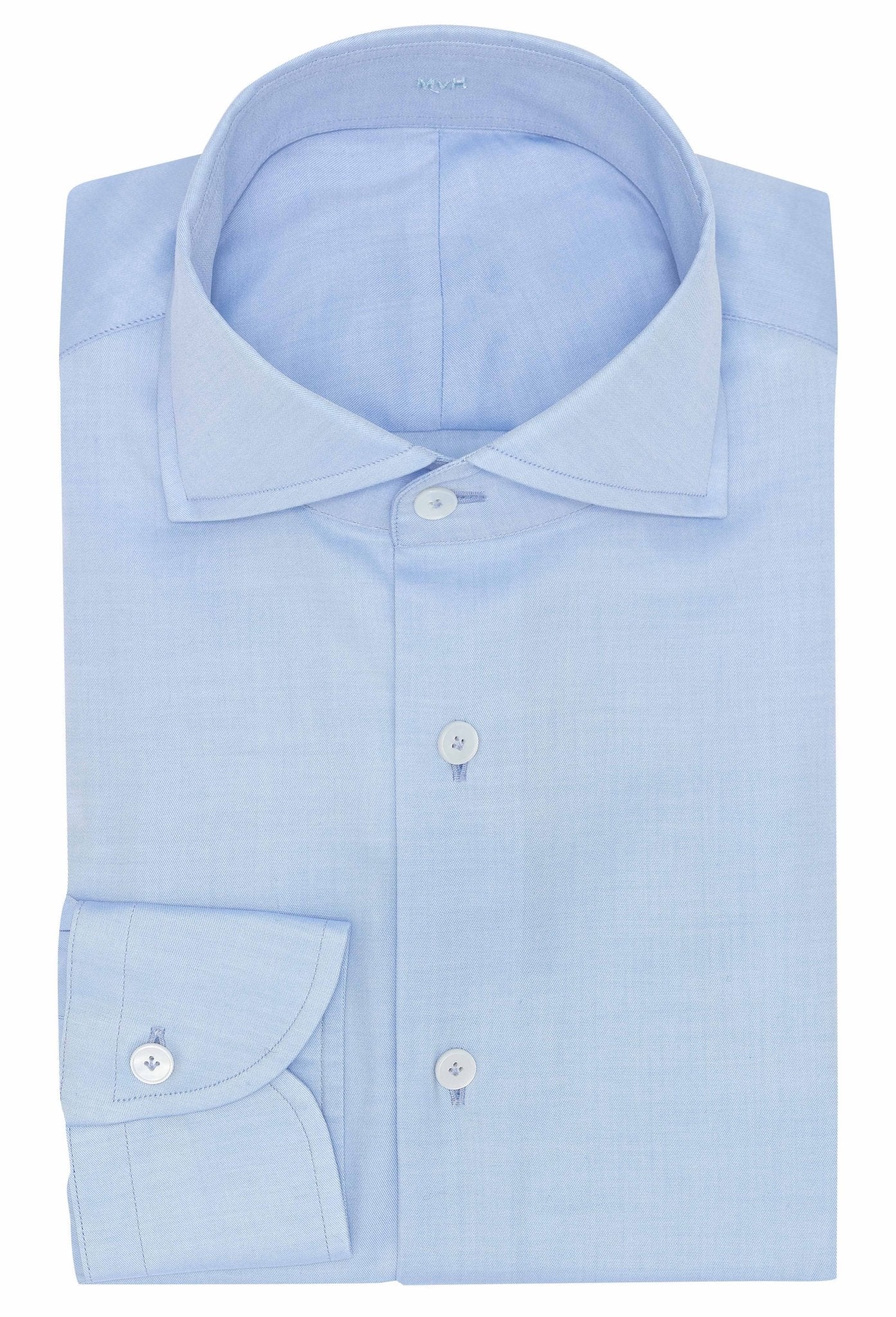 Custom Shirt - l.blue cotton fine twill - cordes - sons.com