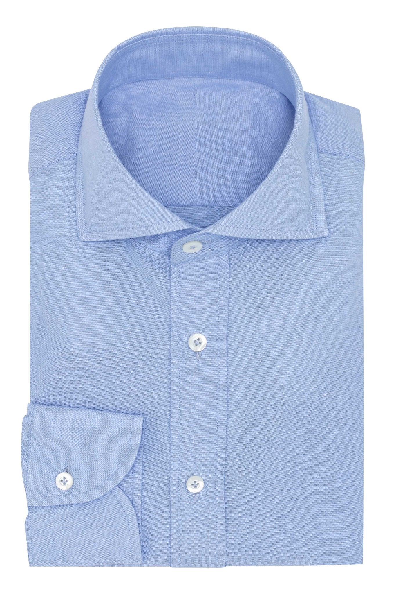 Custom Shirt - l.blue chambray cotton - cordes - sons.com