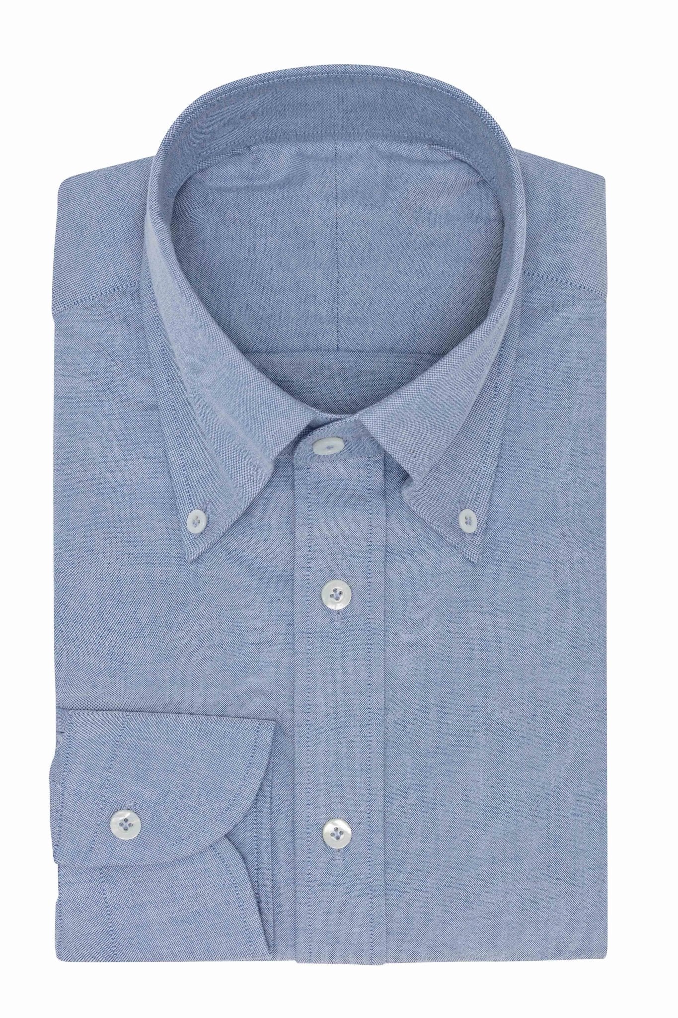 Custom Shirt - blue stretch cotton Oxford - cordes - sons.com