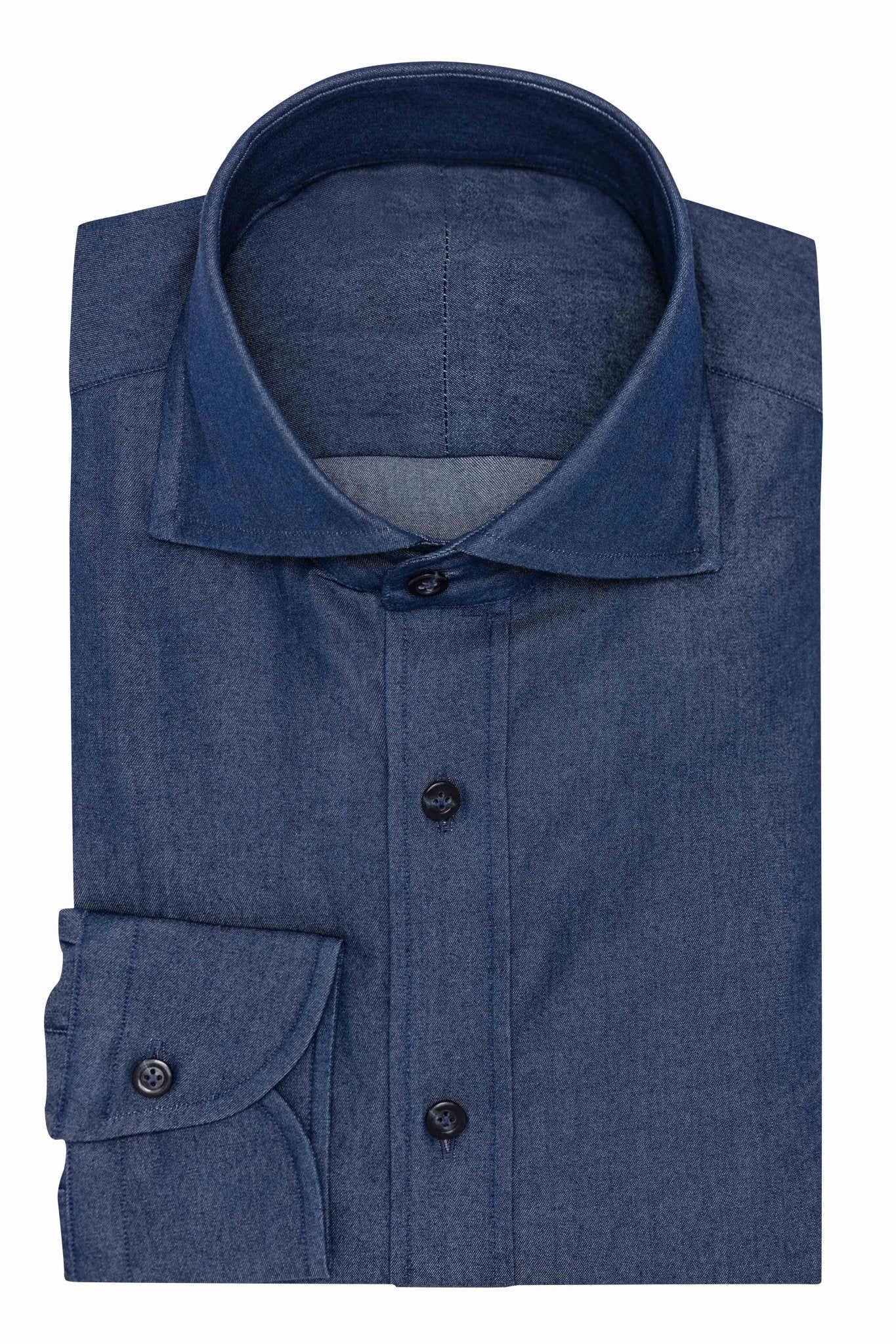 Custom Shirt - blue cotton denim - cordes - sons.com
