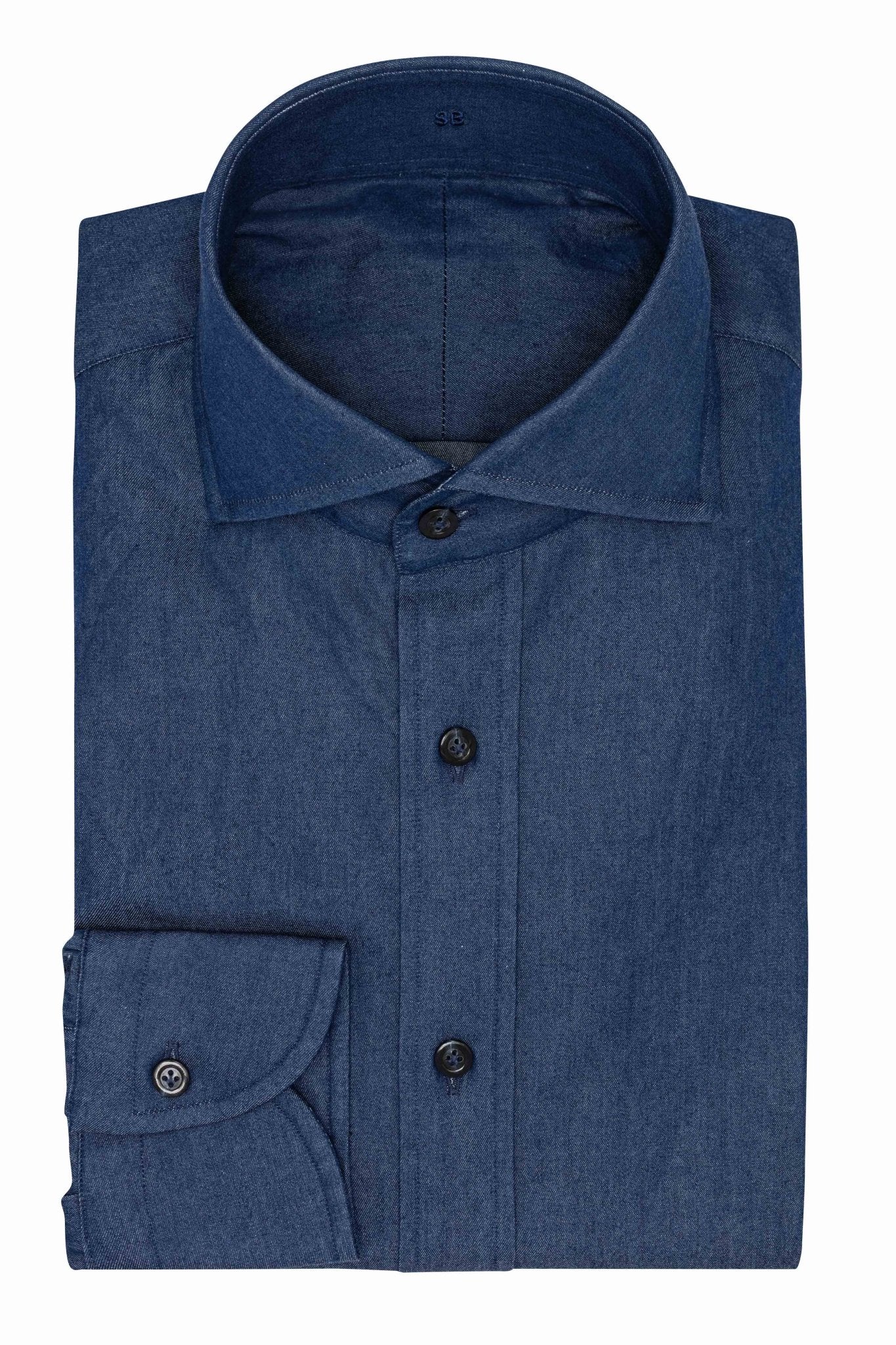 Custom Shirt - d.blue washed cotton denim - cordes - sons.com