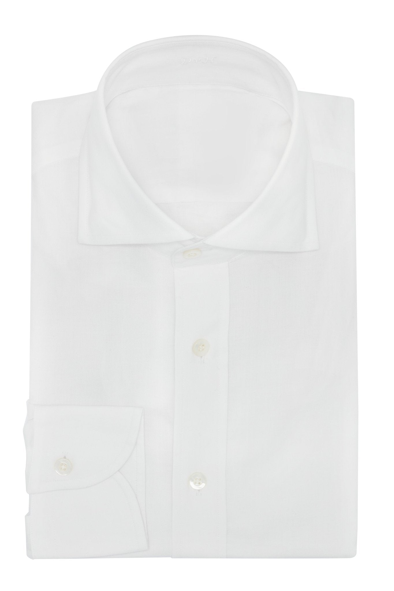 Custom Shirt white natural stretch cotton fine twill - cordes - sons.com