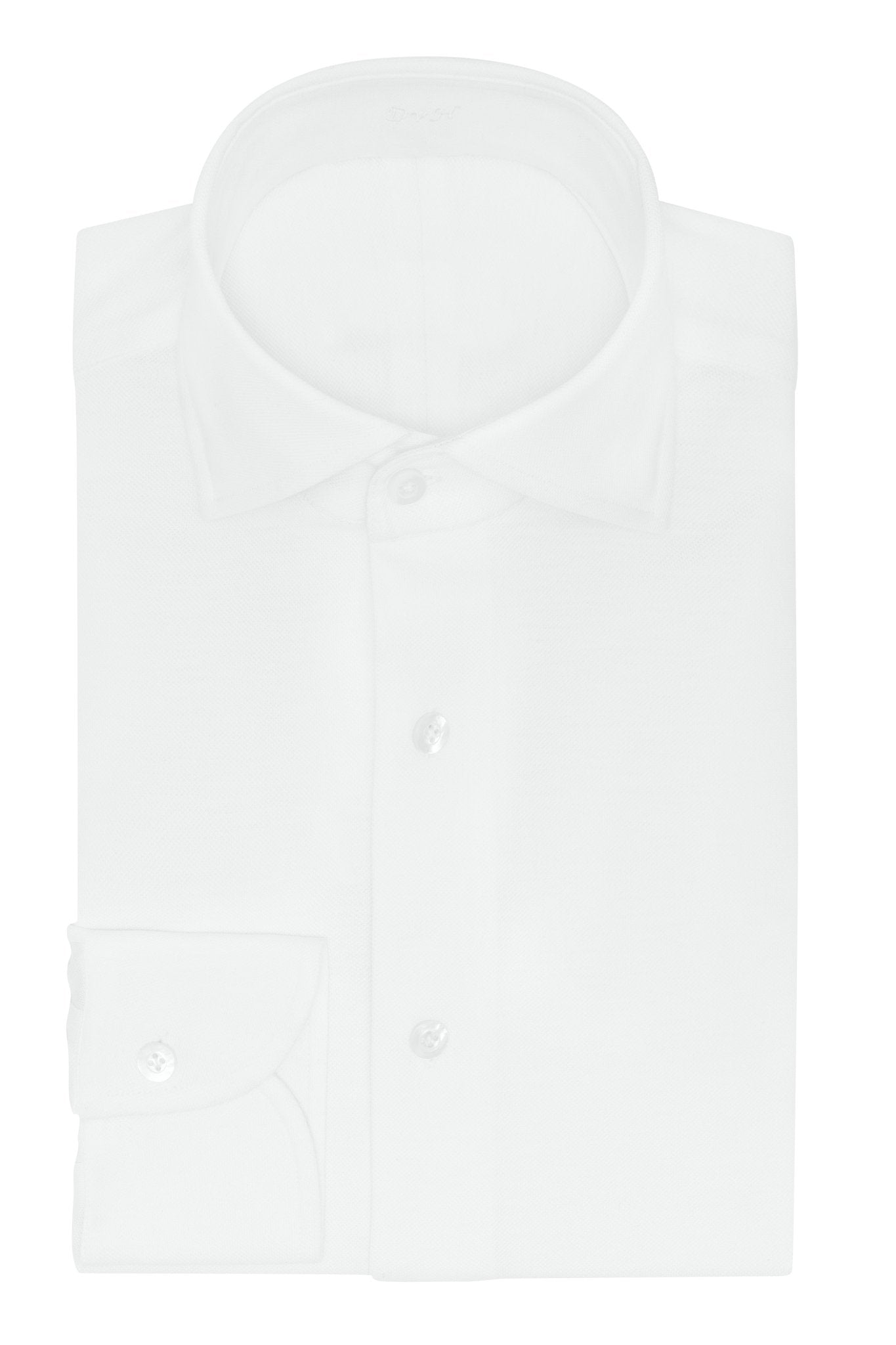 Custom Shirt - white cotton piqué knit - cordes - sons.com