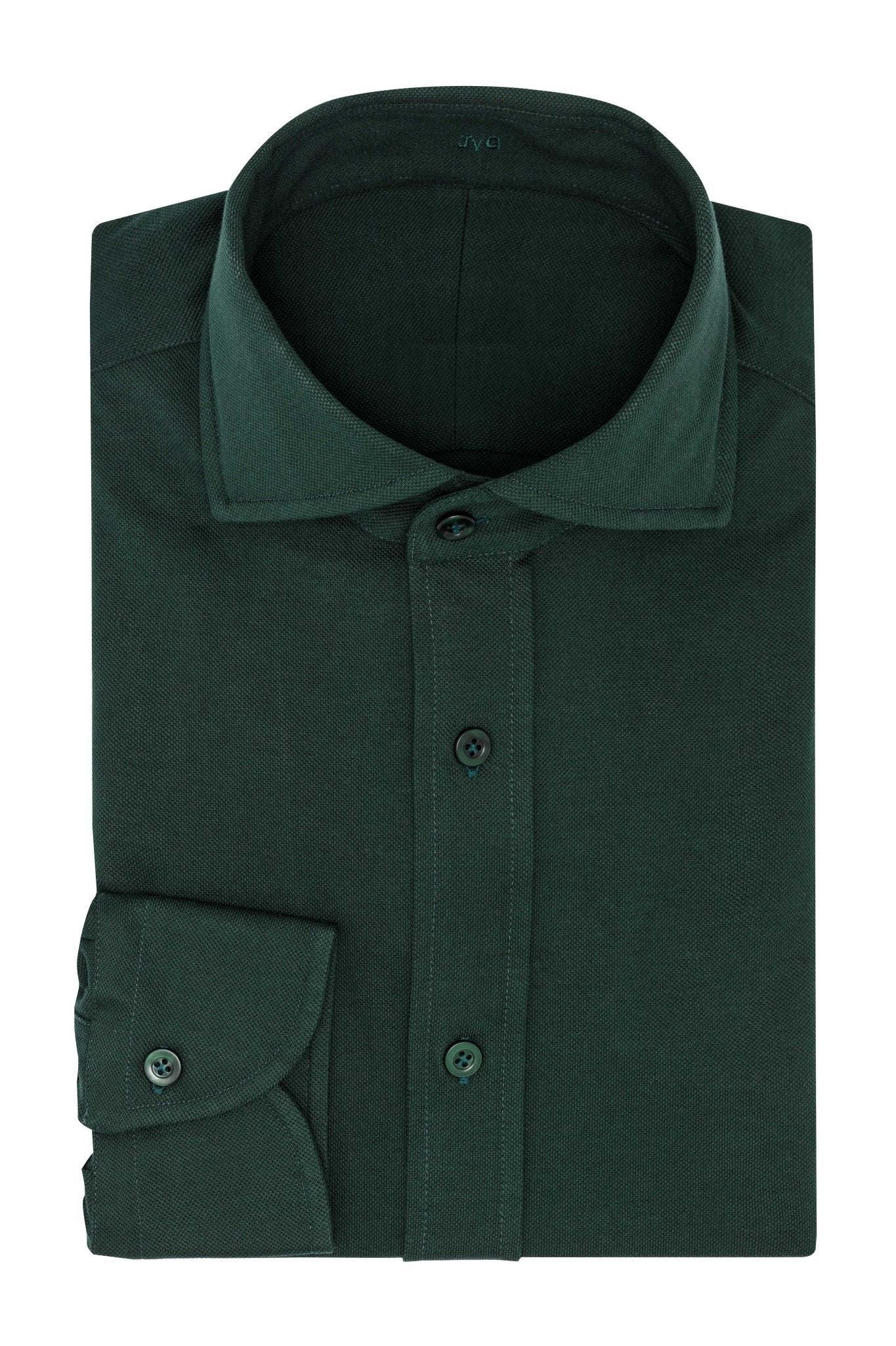 Custom Shirt - d.green cotton piqué knit - cordes - sons.com