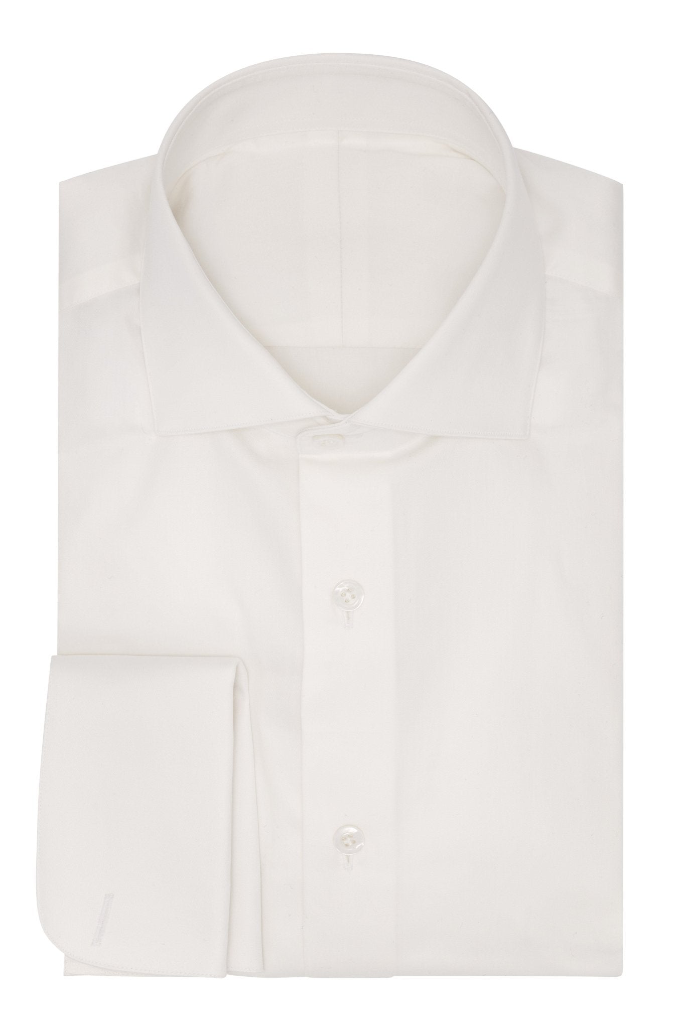 Custom Shirt - off - white cotton fine sateen - cordes - sons.com