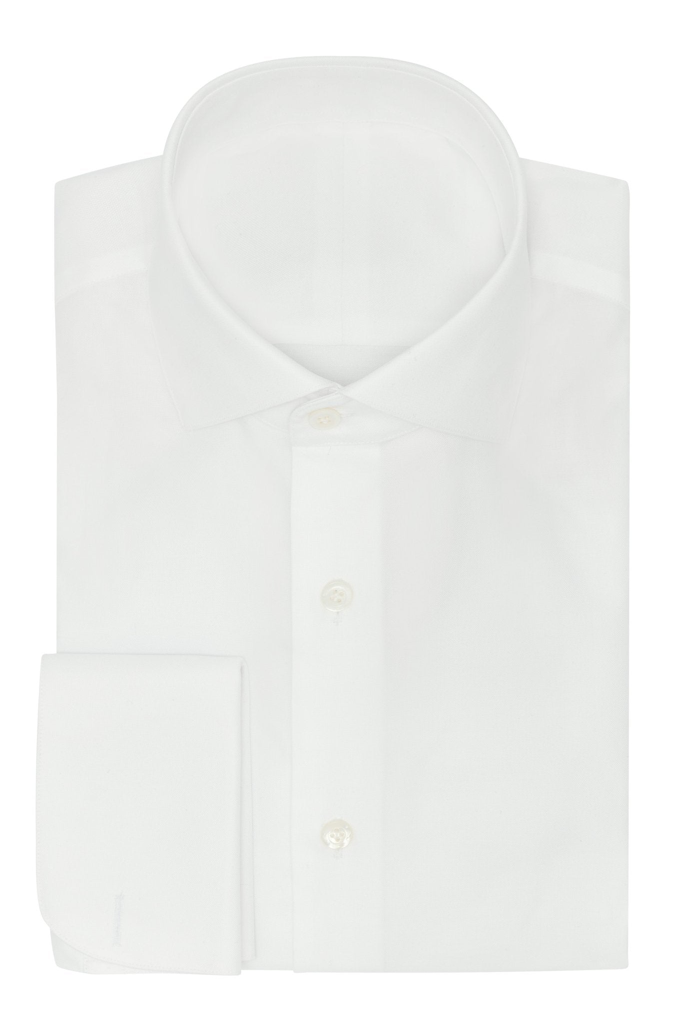 Custom Shirt - white cotton pinpoint - cordes - sons.com