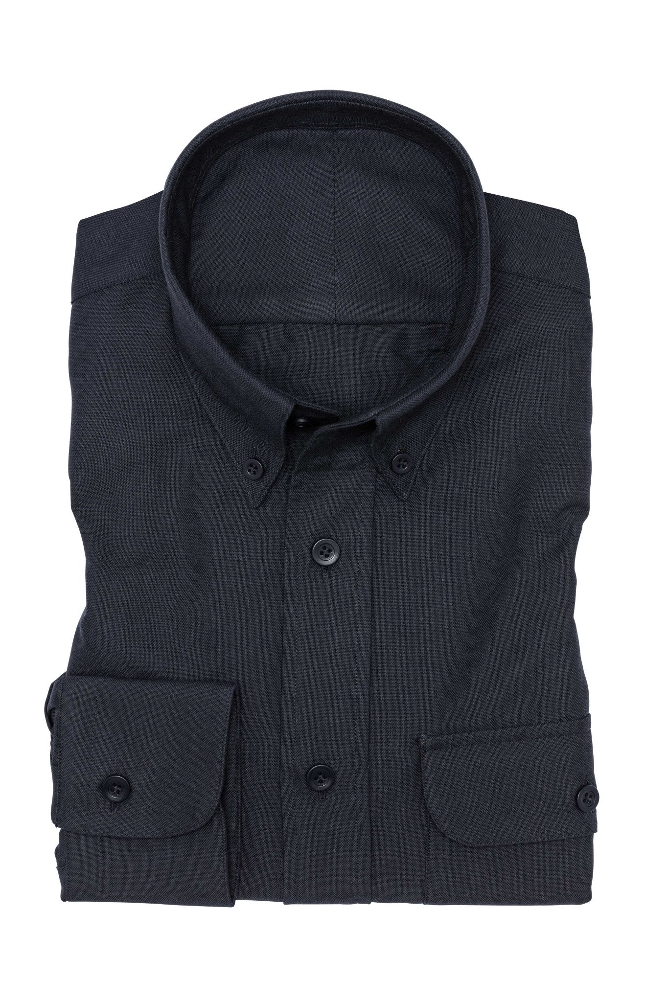 Custom Shirt - midnight blue cotton Oxford - cordes - sons.com