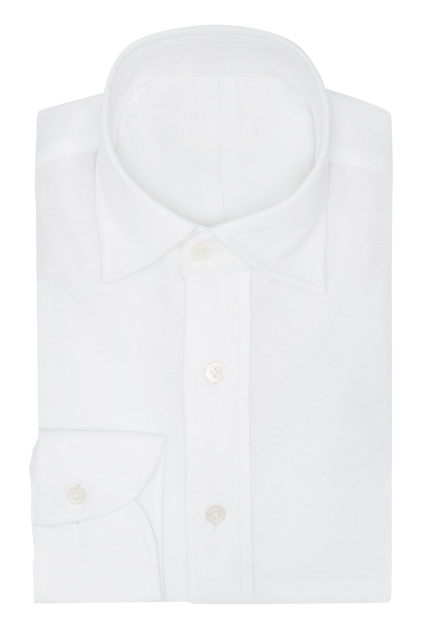 Custom Shirt - white cotton interlock knit - cordes - sons.com