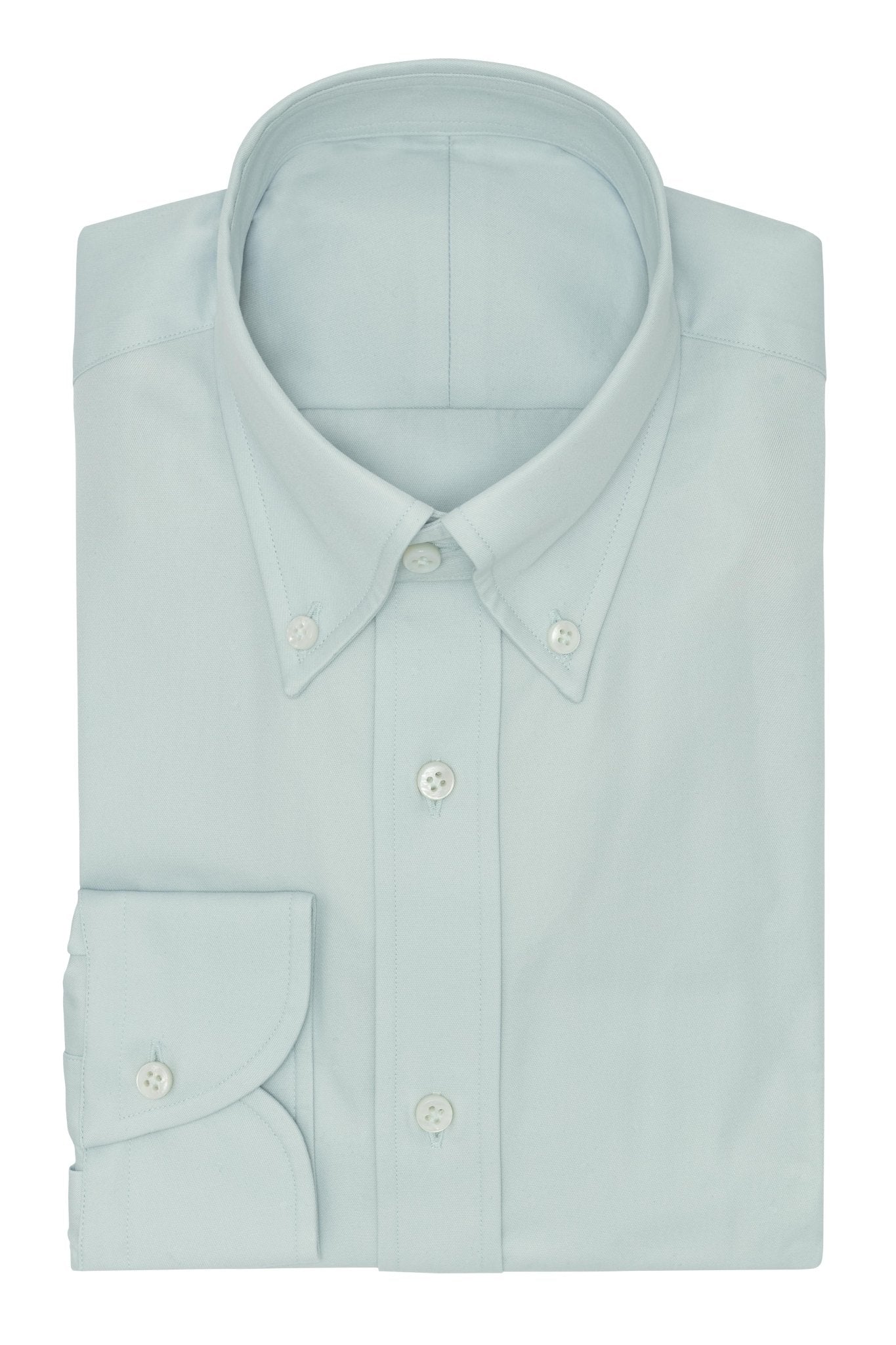 Custom Shirt - ice blue washed cotton fine twill - cordes - sons.com