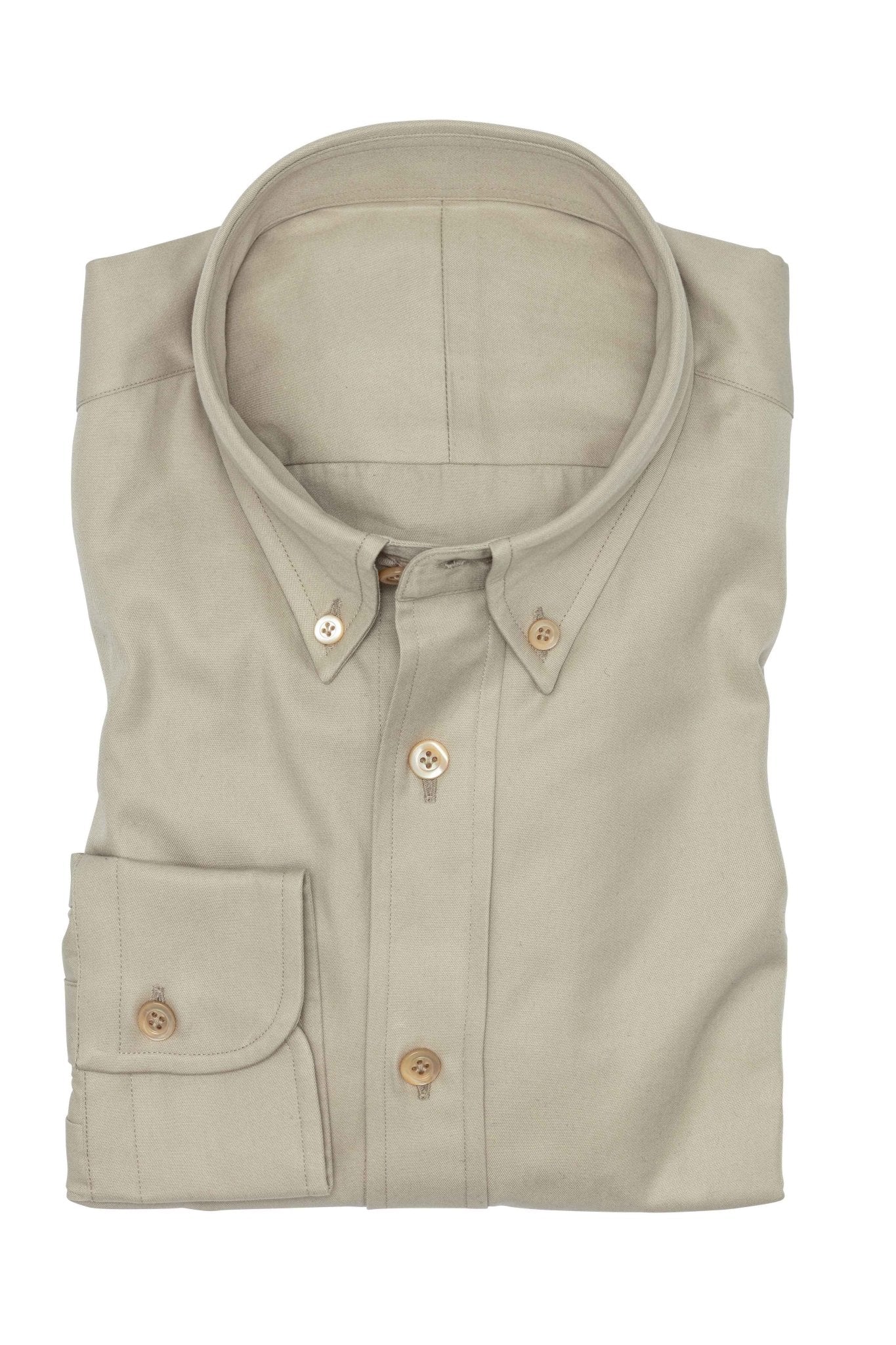 Custom Shirt - beige washed cotton fine twill - cordes - sons.com