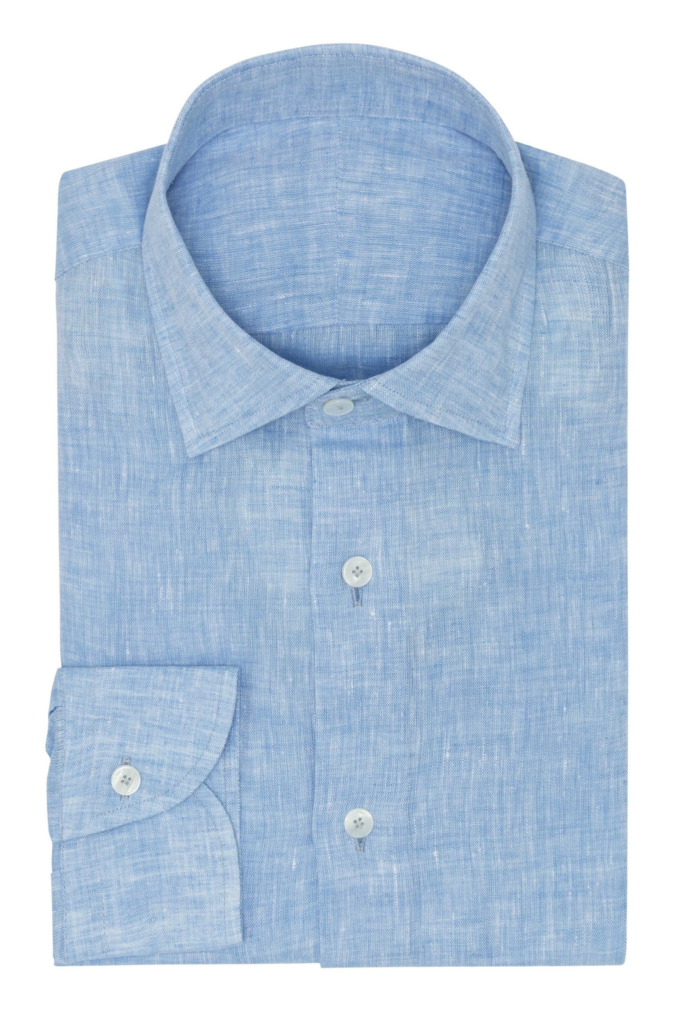Custom Shirt - cornflower blue linen - cordes - sons.com