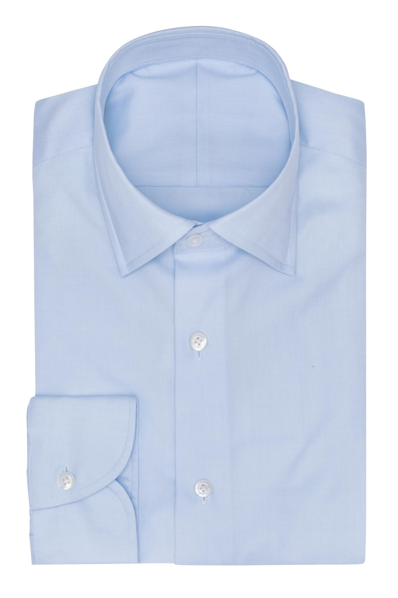 Custom Shirt - l.blue cotton fine twill - cordes - sons.com