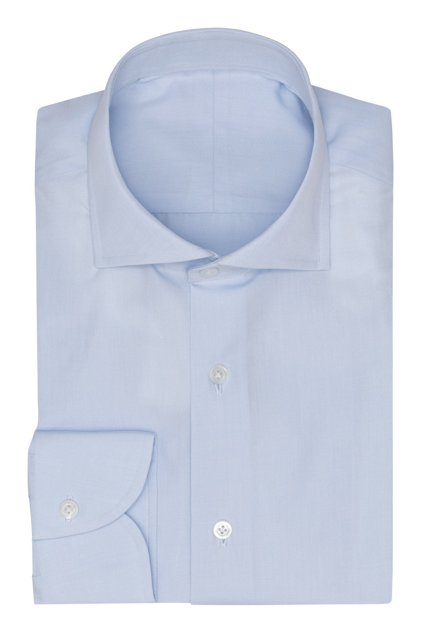 Custom Shirt - l.blue cotton poplin - cordes - sons.com