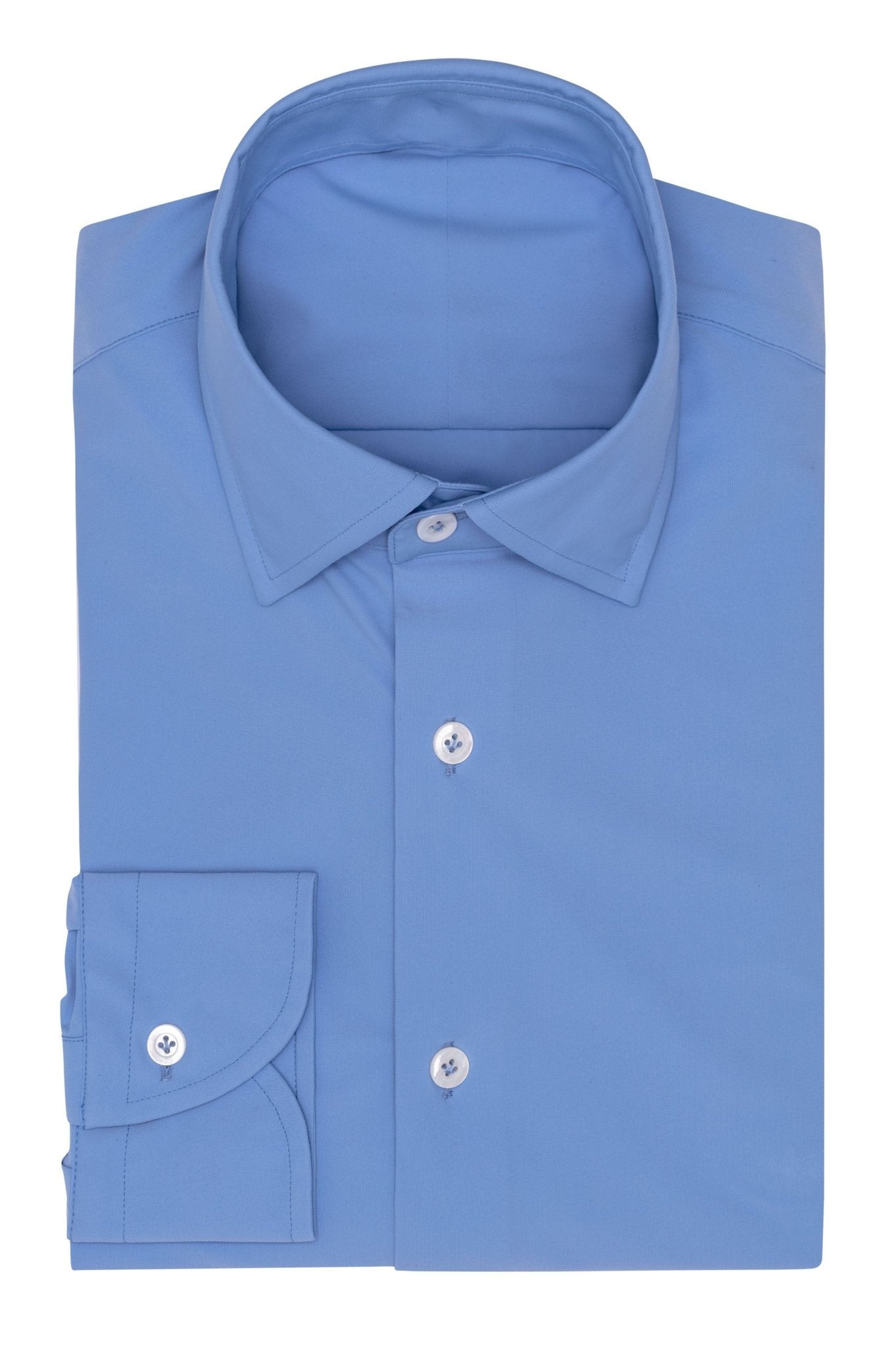 Custom Shirt - cornflower blue high - stretch performance knit - cordes - sons.com