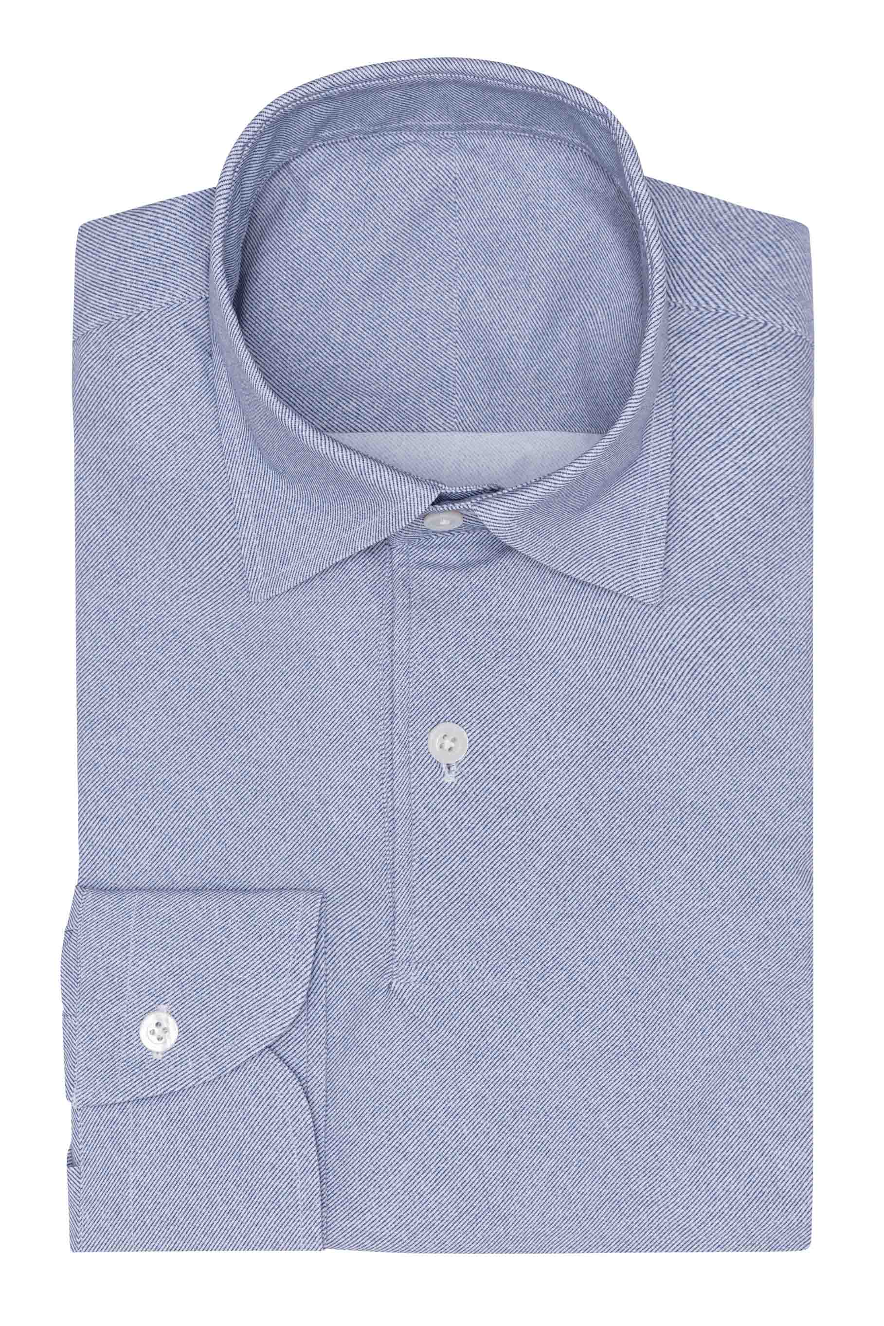 Custom Shirt - l.blue high - stretch performance knit with denim look - cordes - sons.com